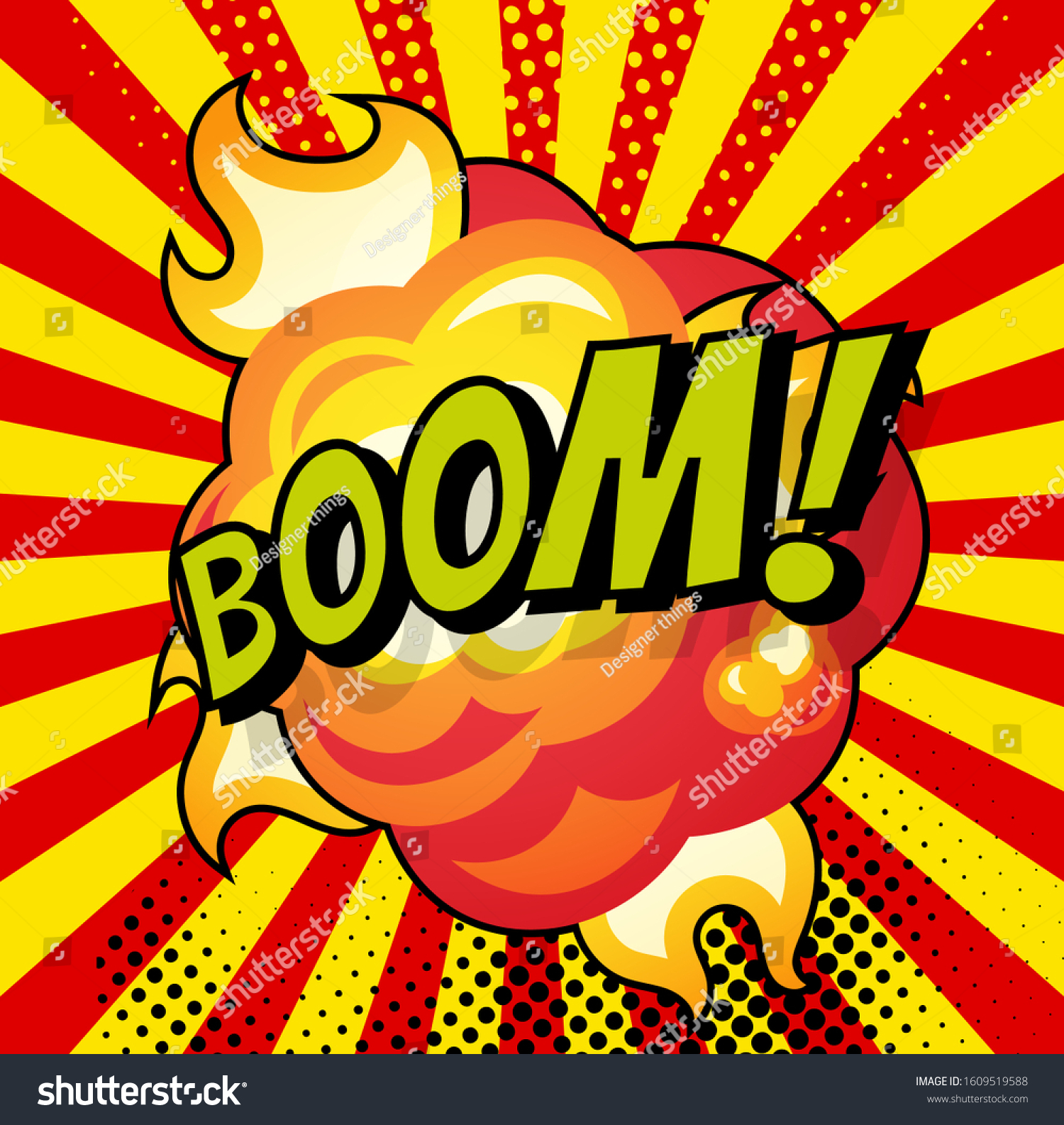 Cartoon Boom Explosion Comic Speech Bubble Stock Vector (Royalty Free ...