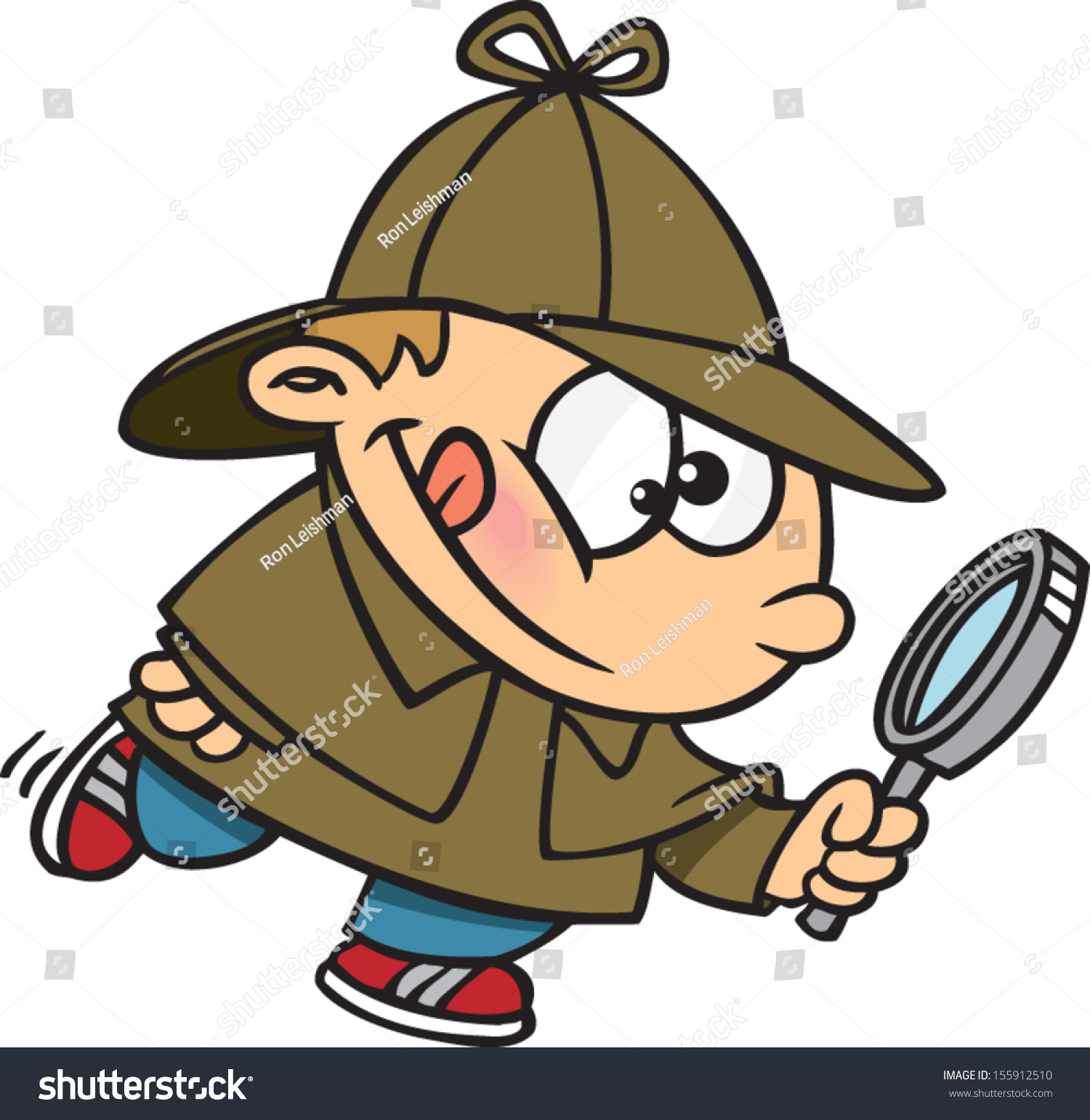 Cartoon Boy Dressed As A Detective Stock Vector 155912510 : Shutterstock