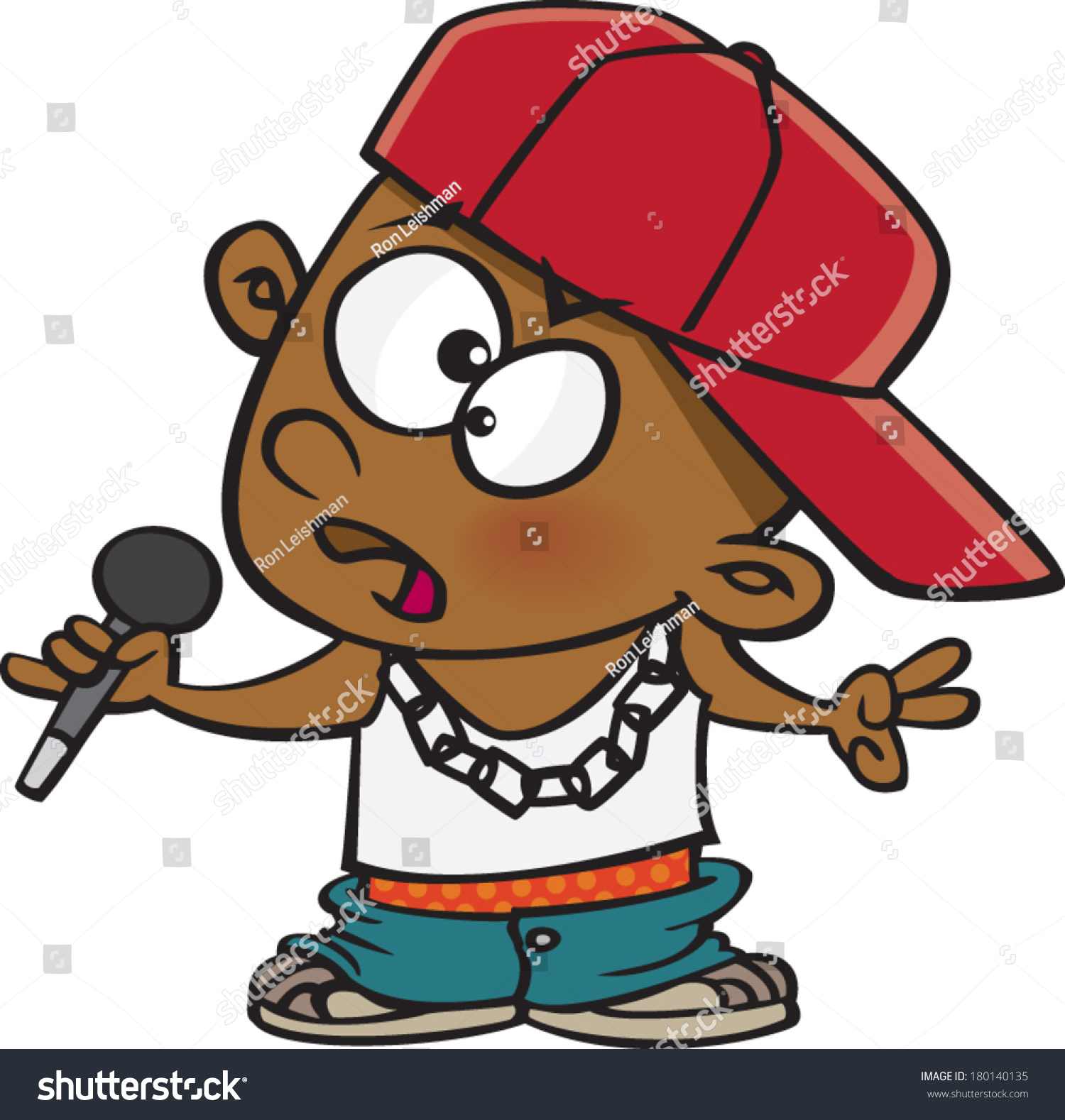 Cartoon Boy Dressed As A Rapper Stock Vector 180140135 : Shutterstock