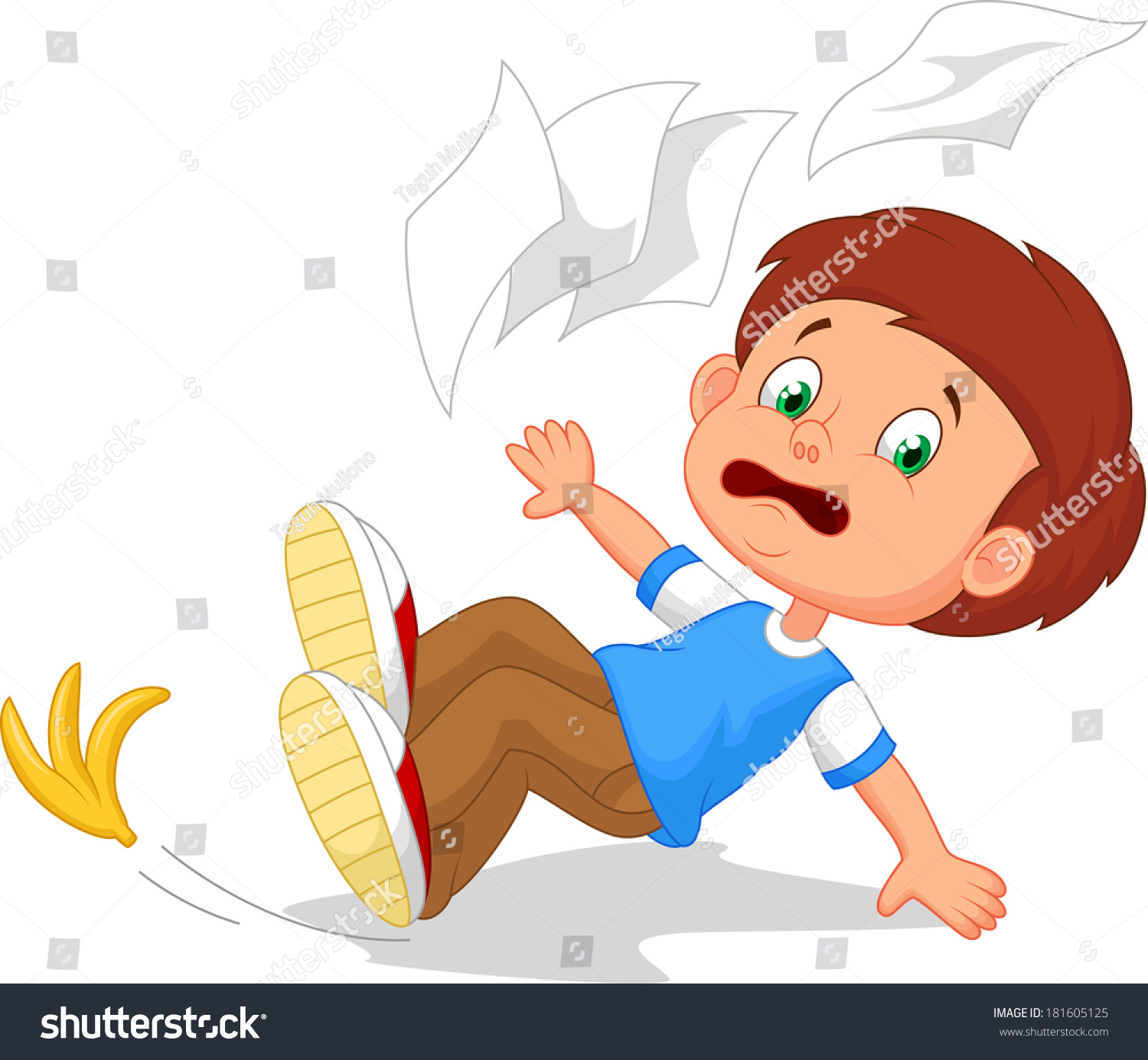 Cartoon Boy Fall Down Stock Vector Illustration 181605125 : Shutterstock