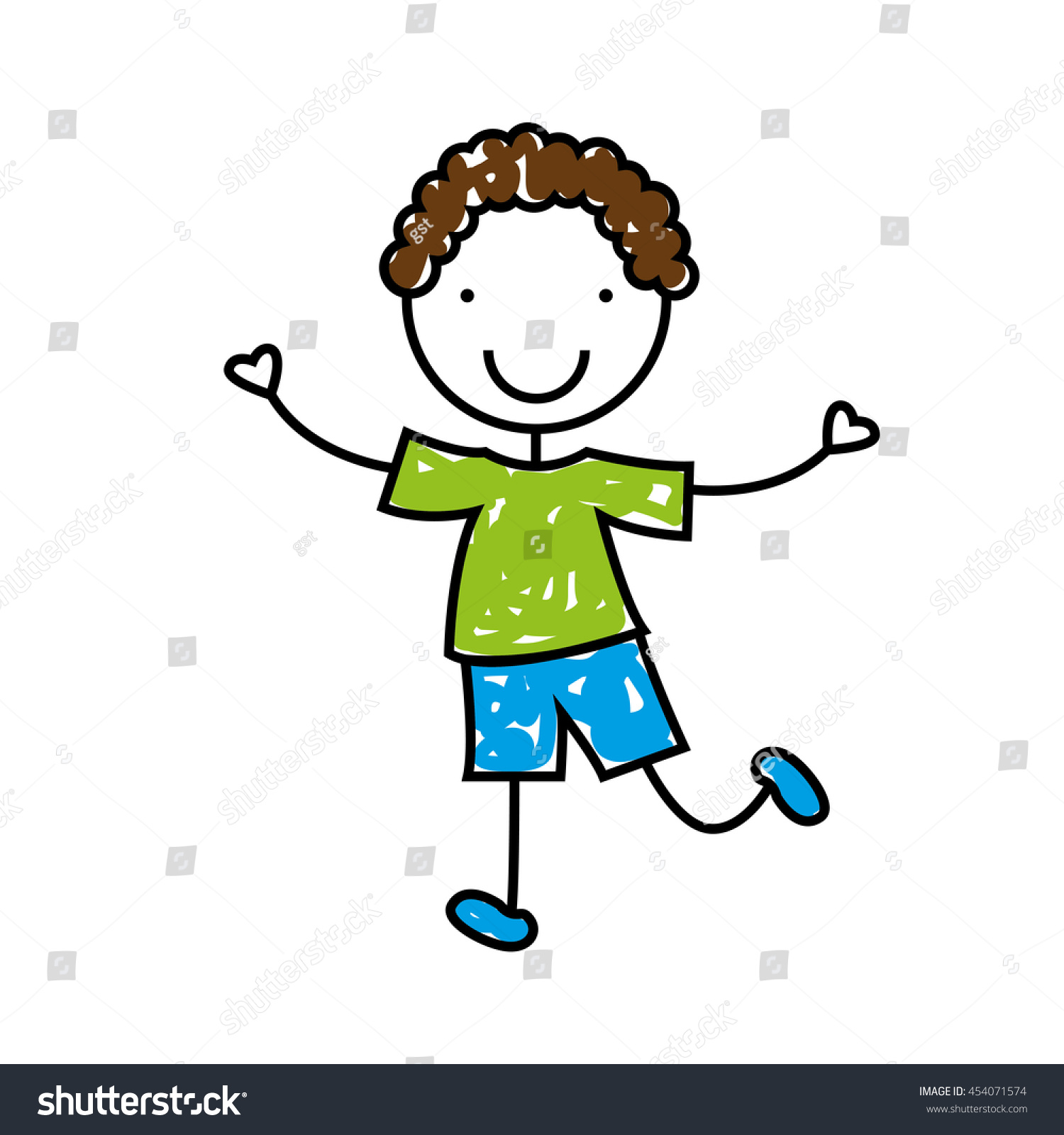 Cartoon Boy Icon Smiling Fun Vector Stock Vector (royalty Free) 454071574