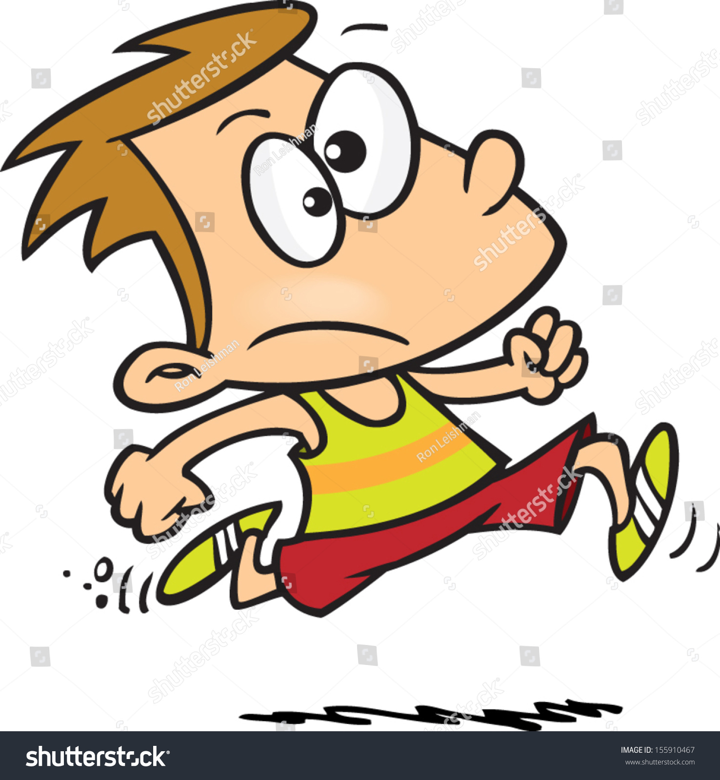 Cartoon Boy Running Fast Stock Vector 155910467 - Shutterstock