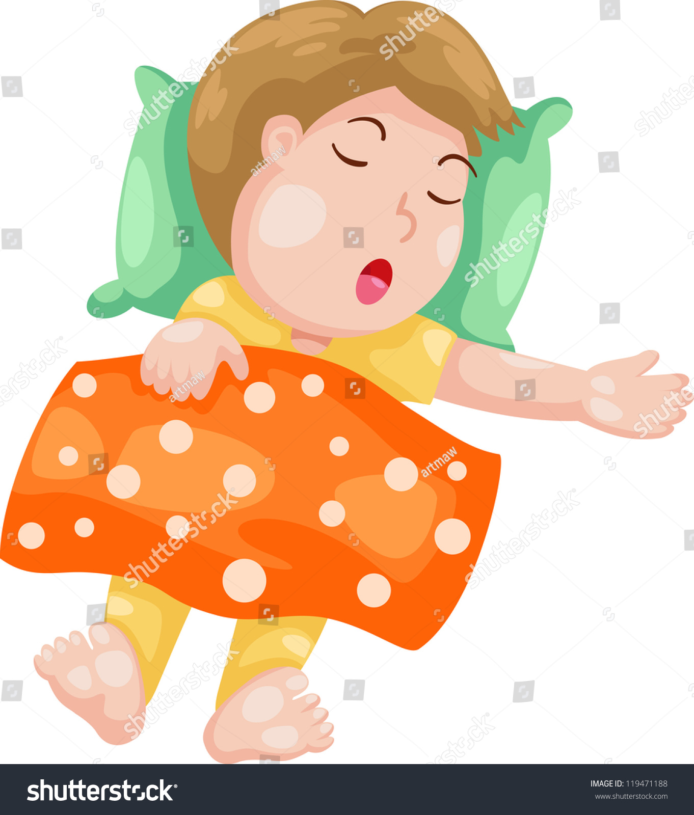 Cartoon Boy Sleeping Vectoe Stock Vector 119471188 - Shutterstock