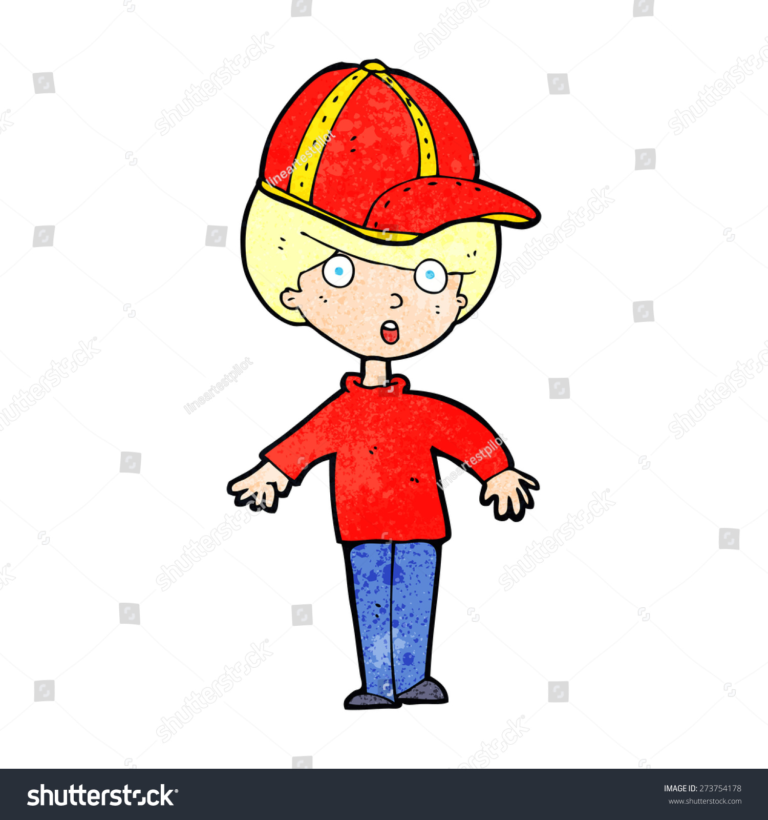 Cartoon Boy Wearing Cap Stock Vector 273754178 - Shutterstock