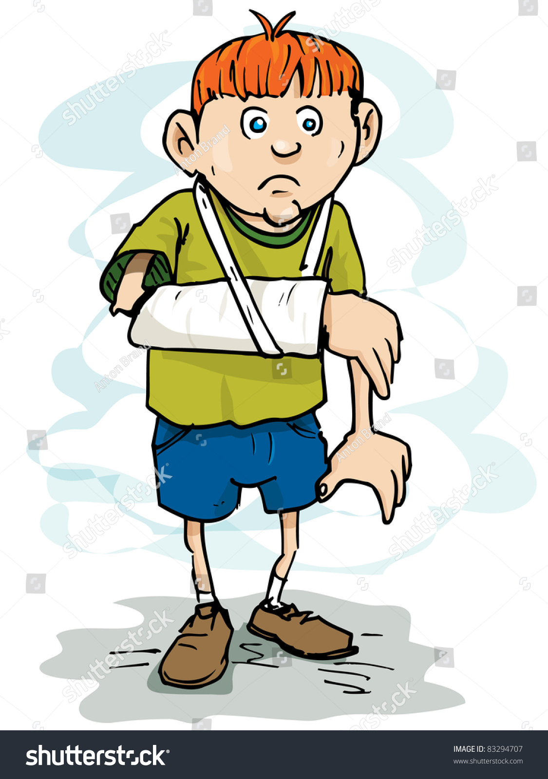 Cartoon Boy Broken Arm Isolated On Stock Vector 83294707 - Shutterstock