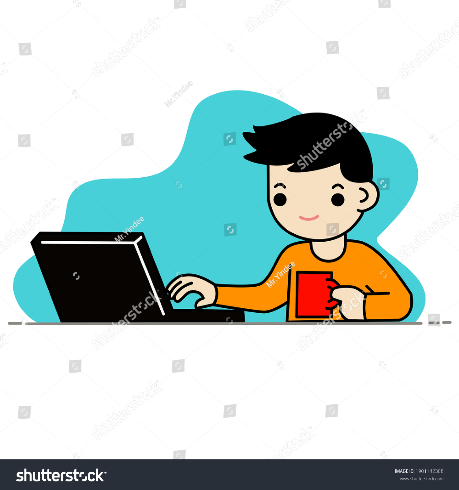 Cartoon Boy Computer Vector Illustration Stock Vector Royalty Free 1901142388 Cartoon Boy Computer Vector Illustration Stock Vector Royalty Free 1901142388