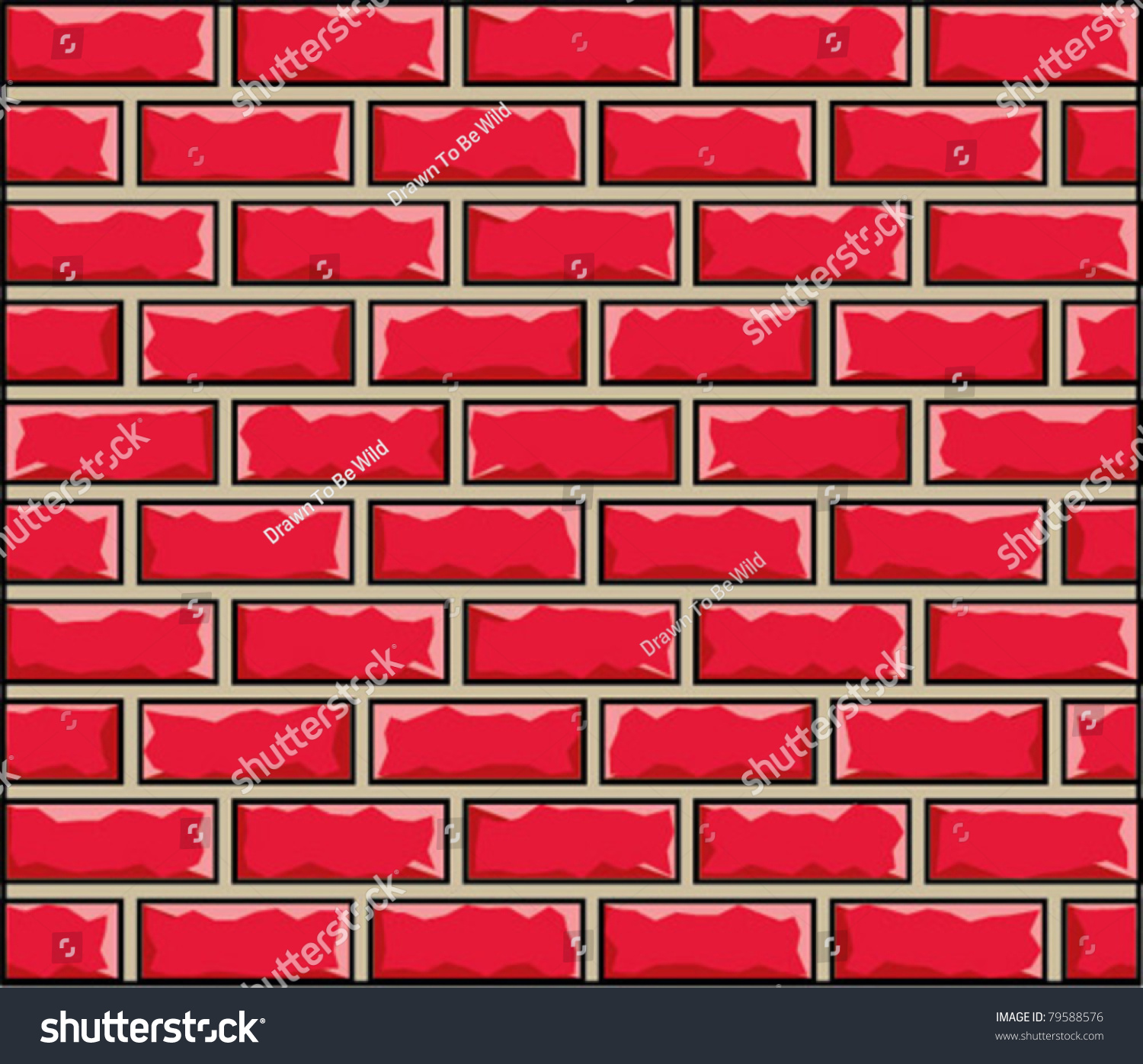 Cartoon Brick Wall Stock Vector 79588576 - Shutterstock