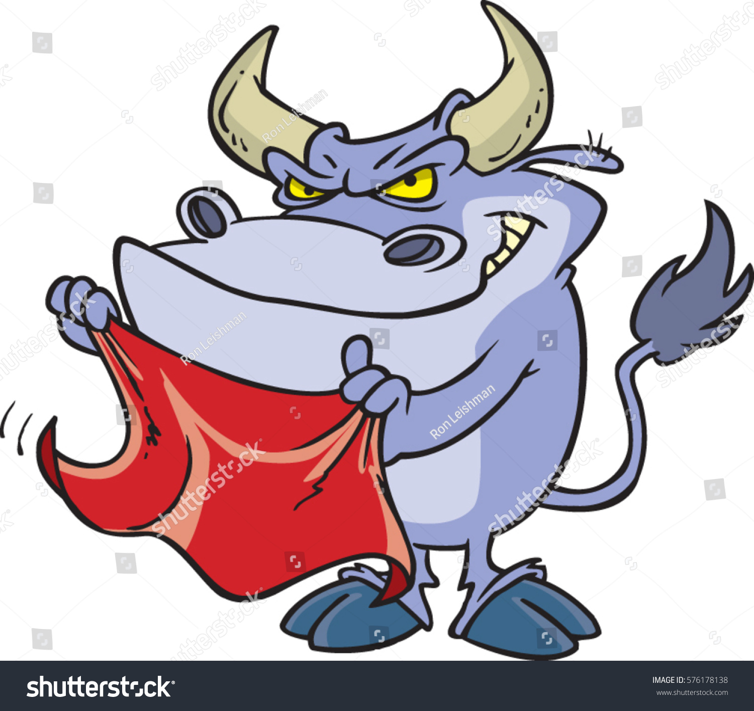 Cartoon Bull Holding Red Cape Stock Vector Royalty Free