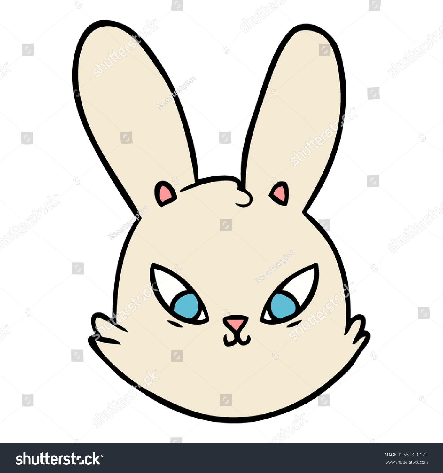 Cartoon Bunny Face Stock Vector 652310122 - Shutterstock