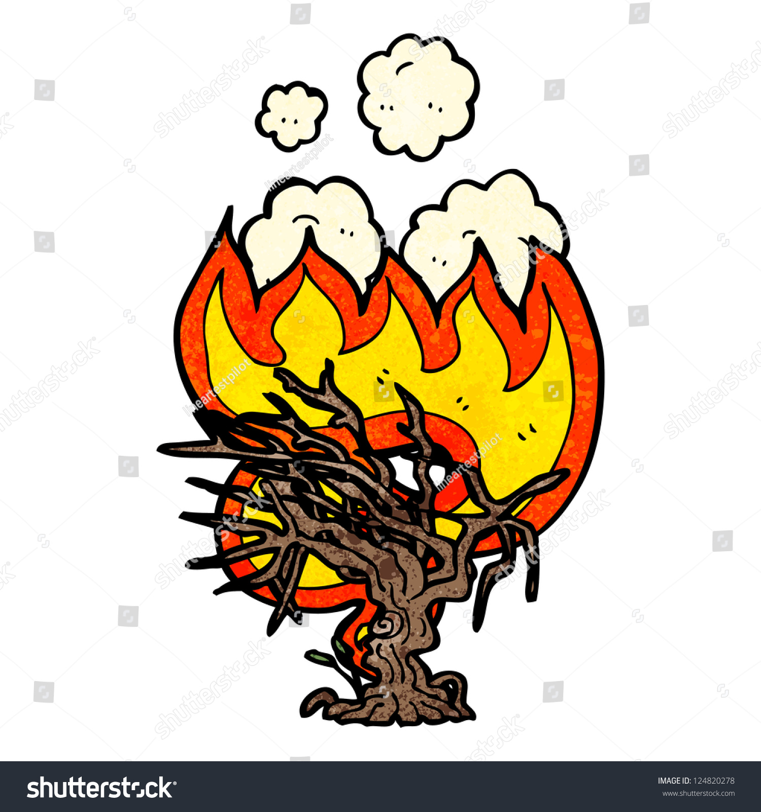 Cartoon Burning Tree Stock Vector Royalty Free 124820278 Shutterstock 