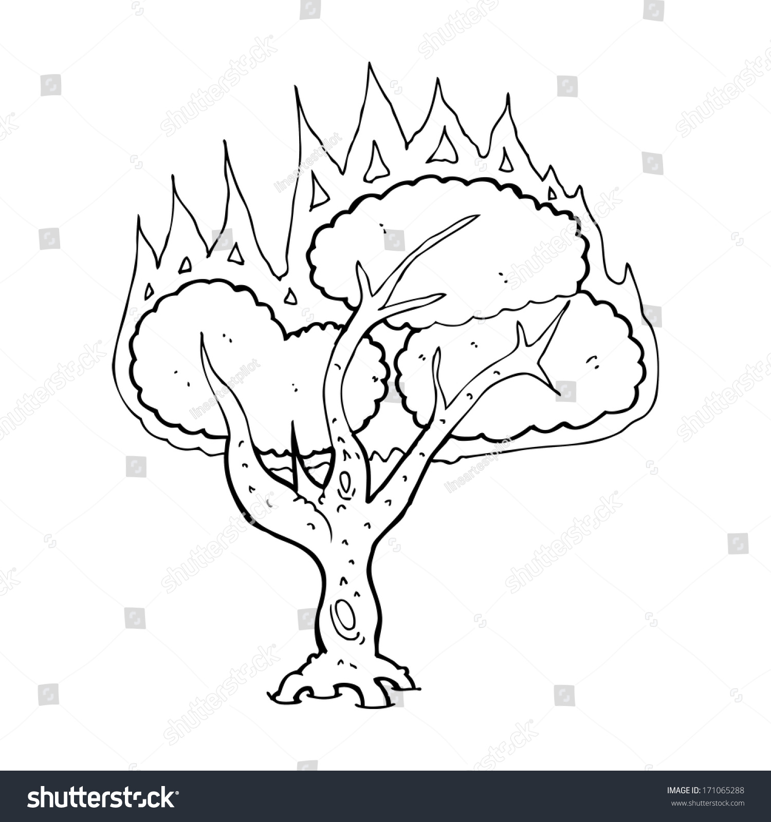 Cartoon Burning Tree Stock Vector Royalty Free 171065288 Shutterstock 