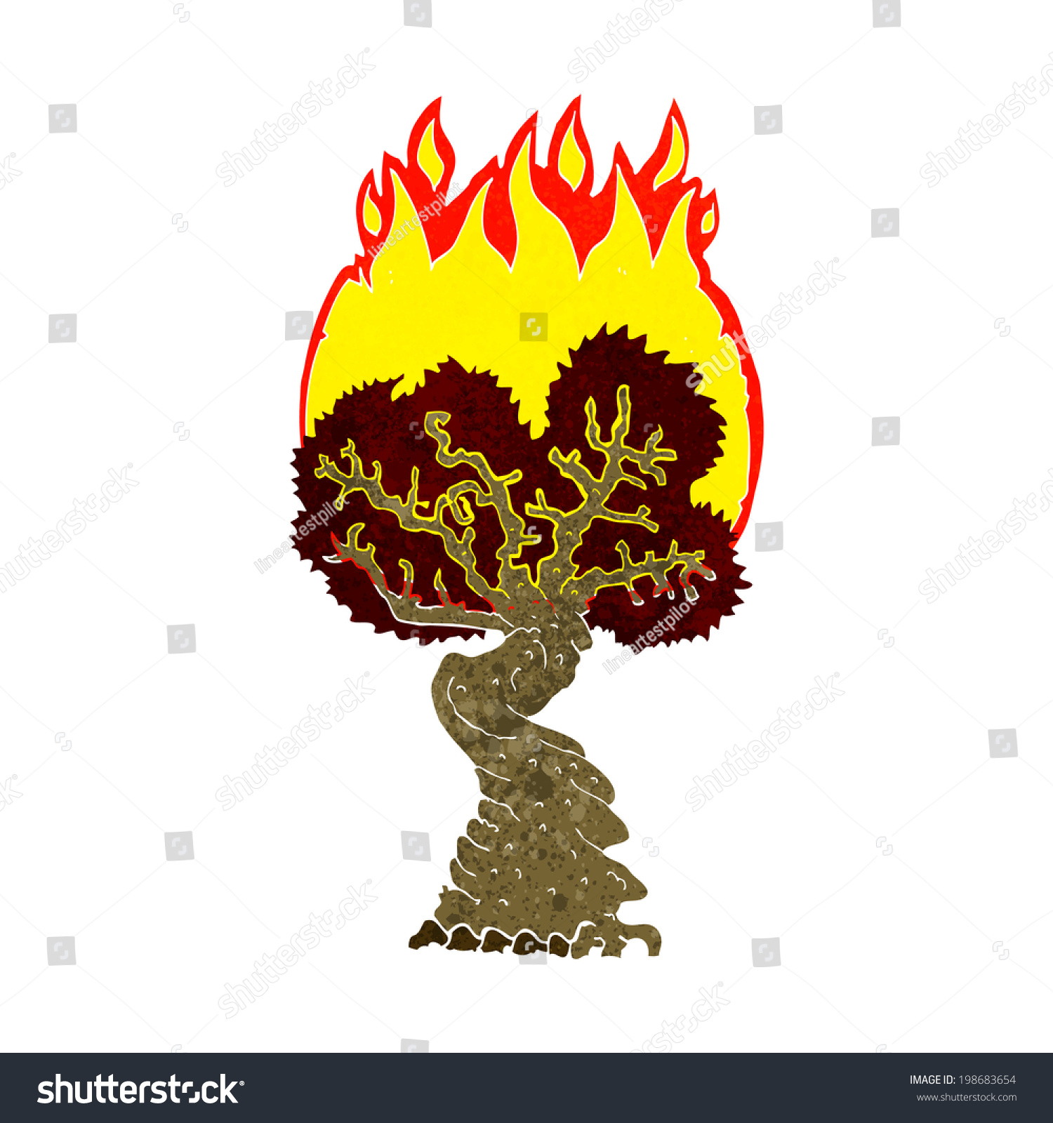 Cartoon Burning Tree Stock Vector Royalty Free 198683654 Shutterstock 