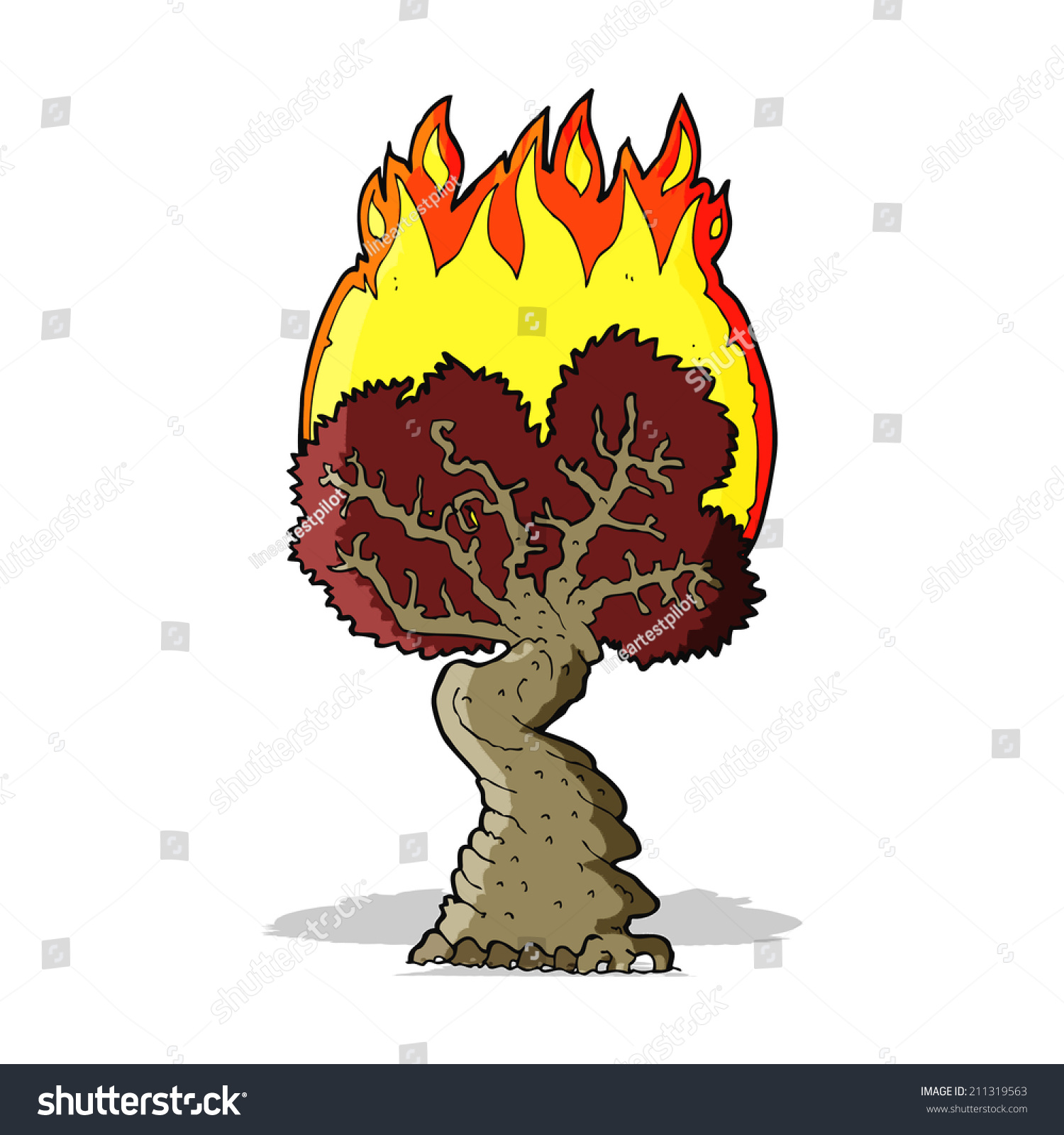 Cartoon Burning Tree Stock Vector Royalty Free 211319563 Shutterstock 