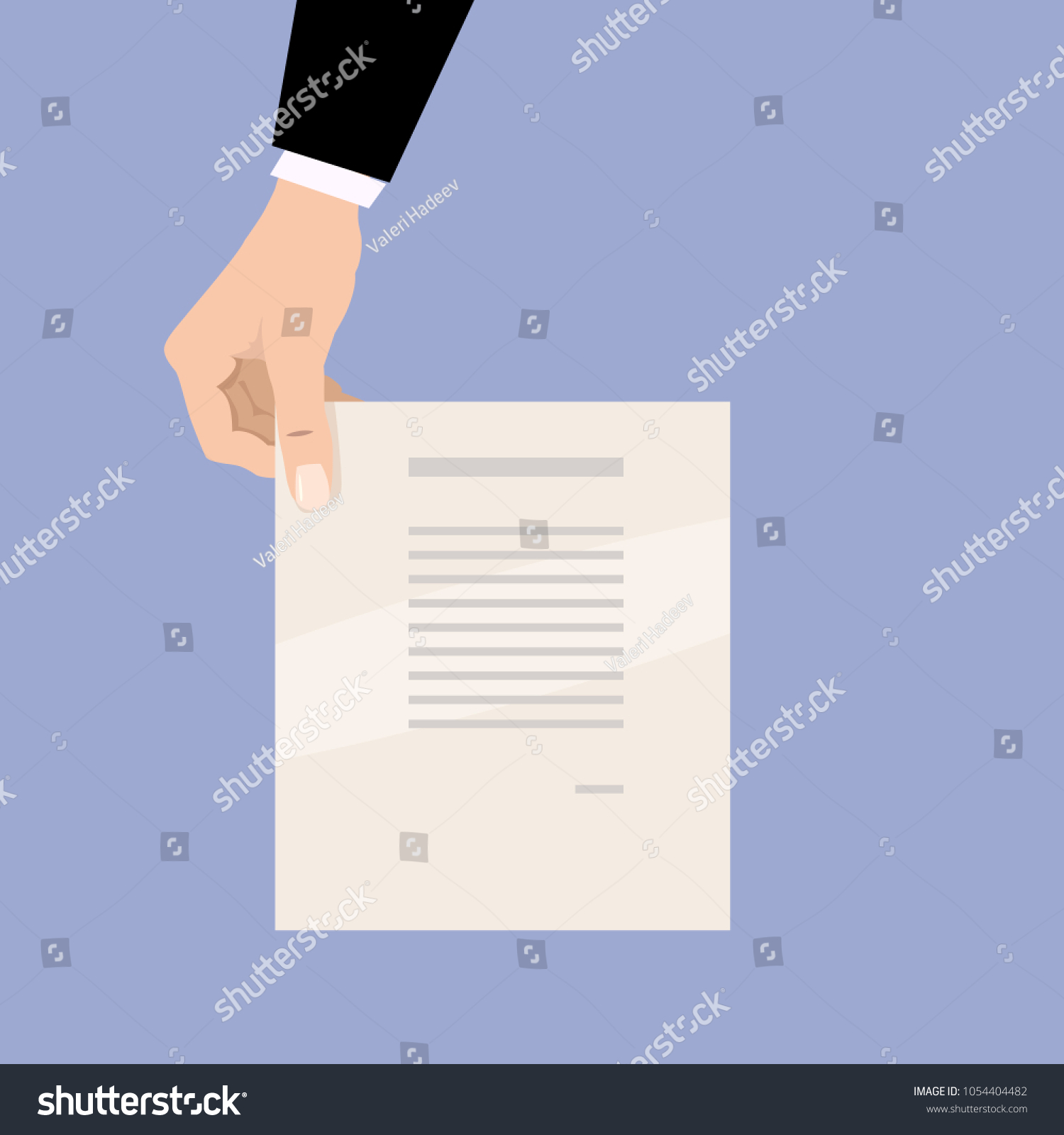 Cartoon Businessman Hand Holding Empty Blank Stock Vector Royalty Free