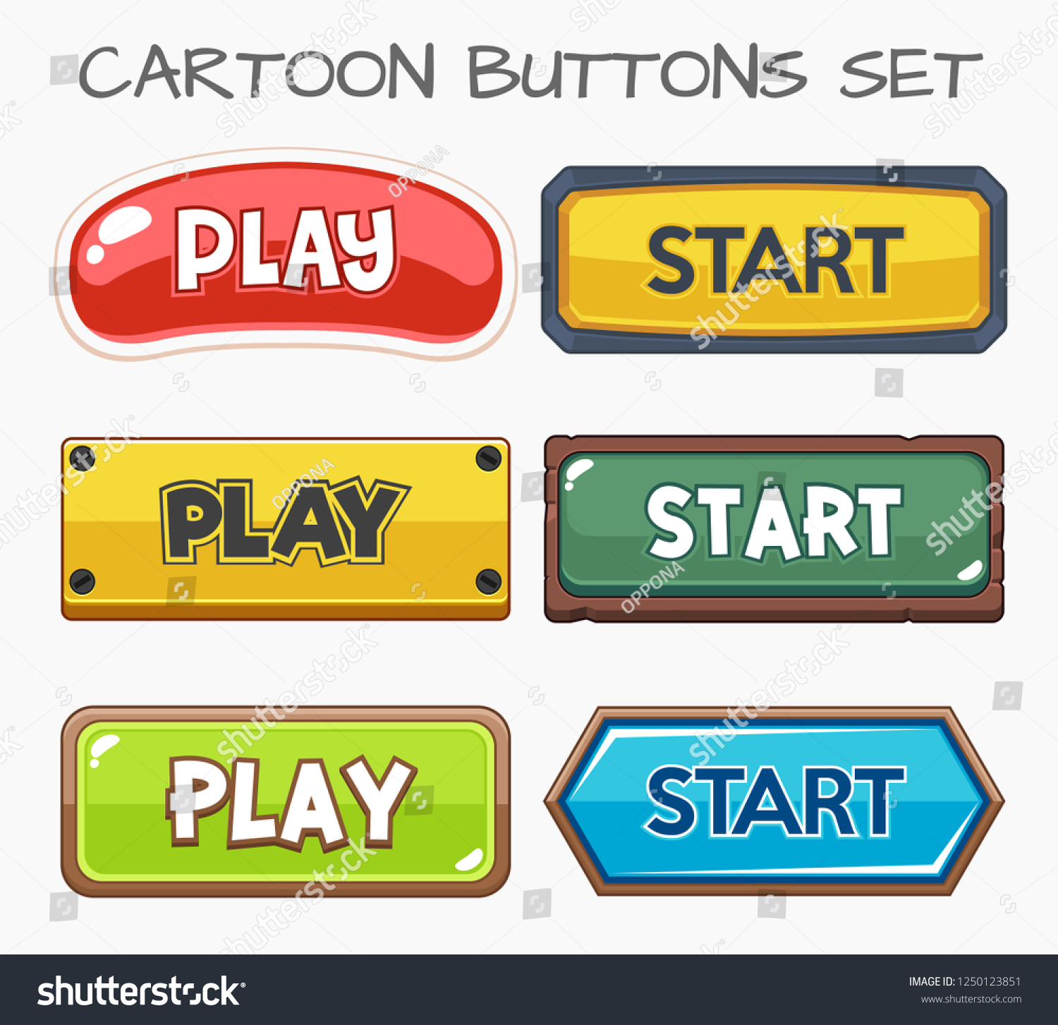 Cartoon Buttons Set Gamevector Illustration Stock Vector (Royalty Free ...