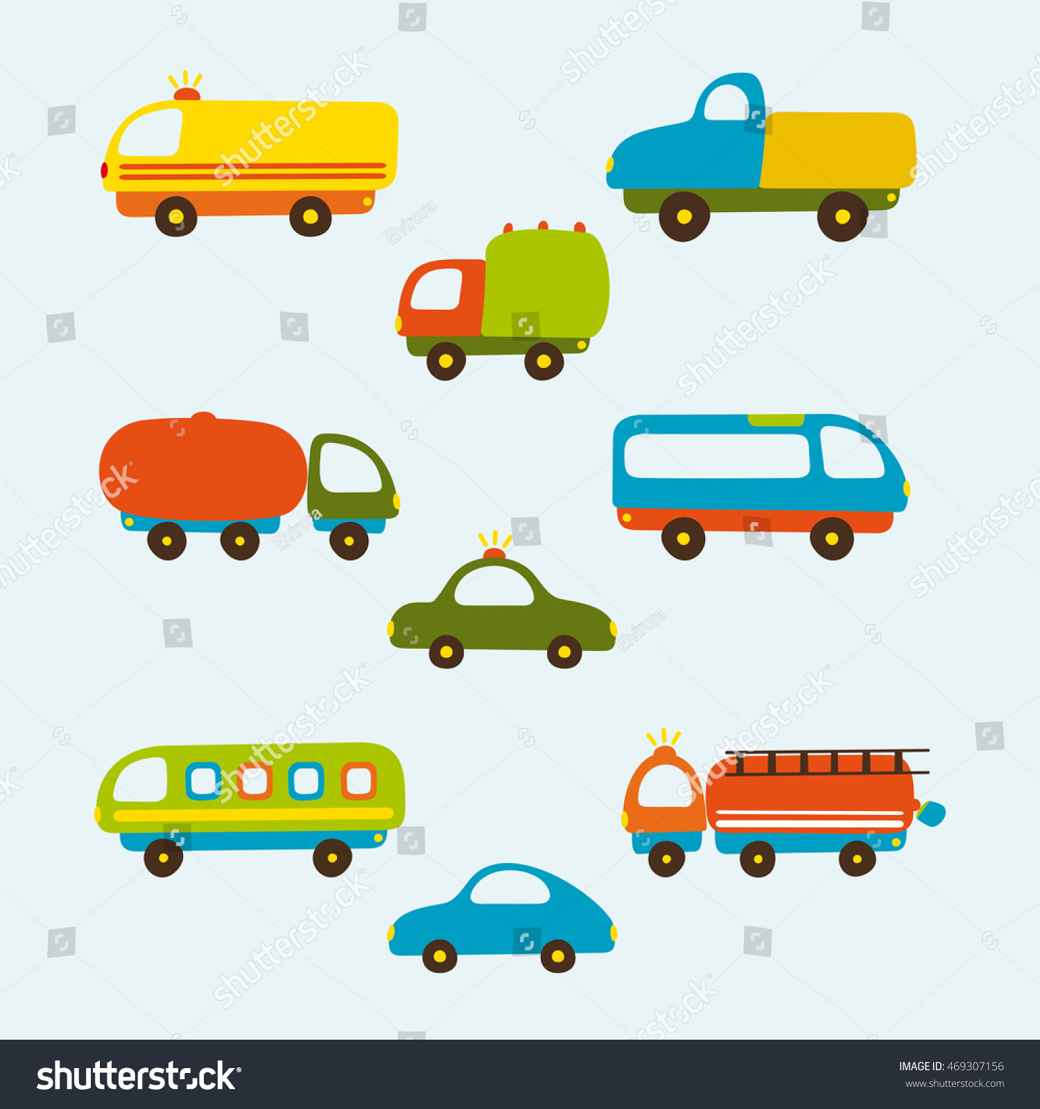 Cartoon Car Set Vector Illustration Stock Vector (Royalty Free) 469307156