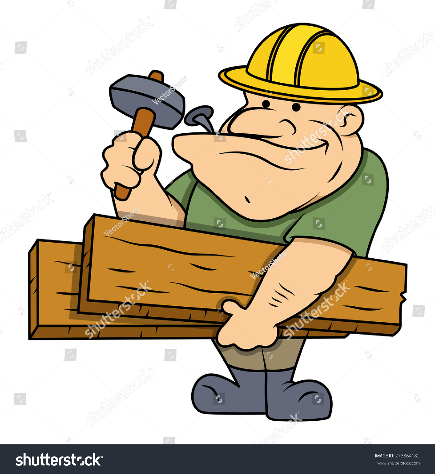 Cartoon Carpenter Character Stock Vector 273864182 - Shutterstock