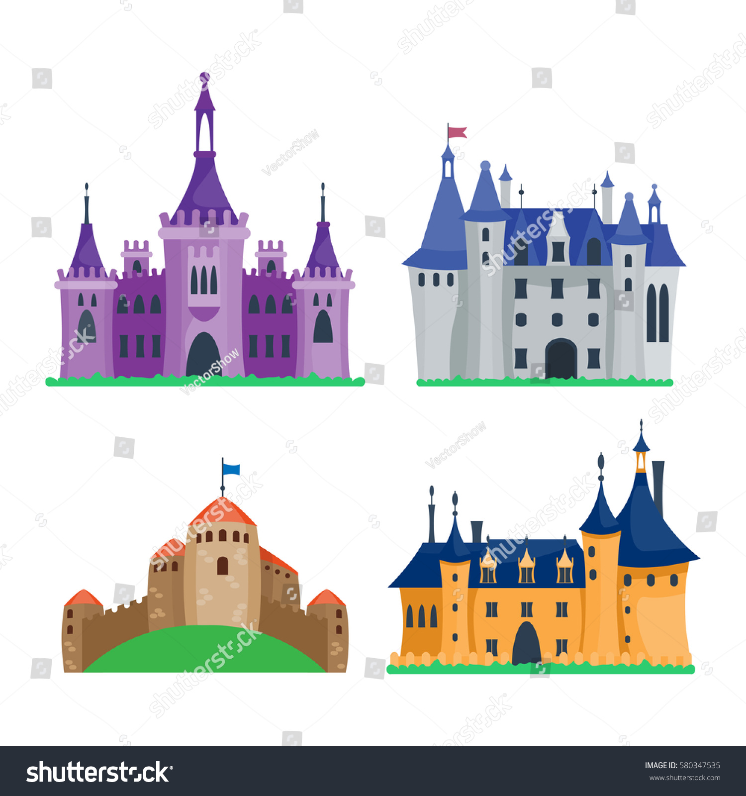 Vector Cartoon Castle Images - img-Baha