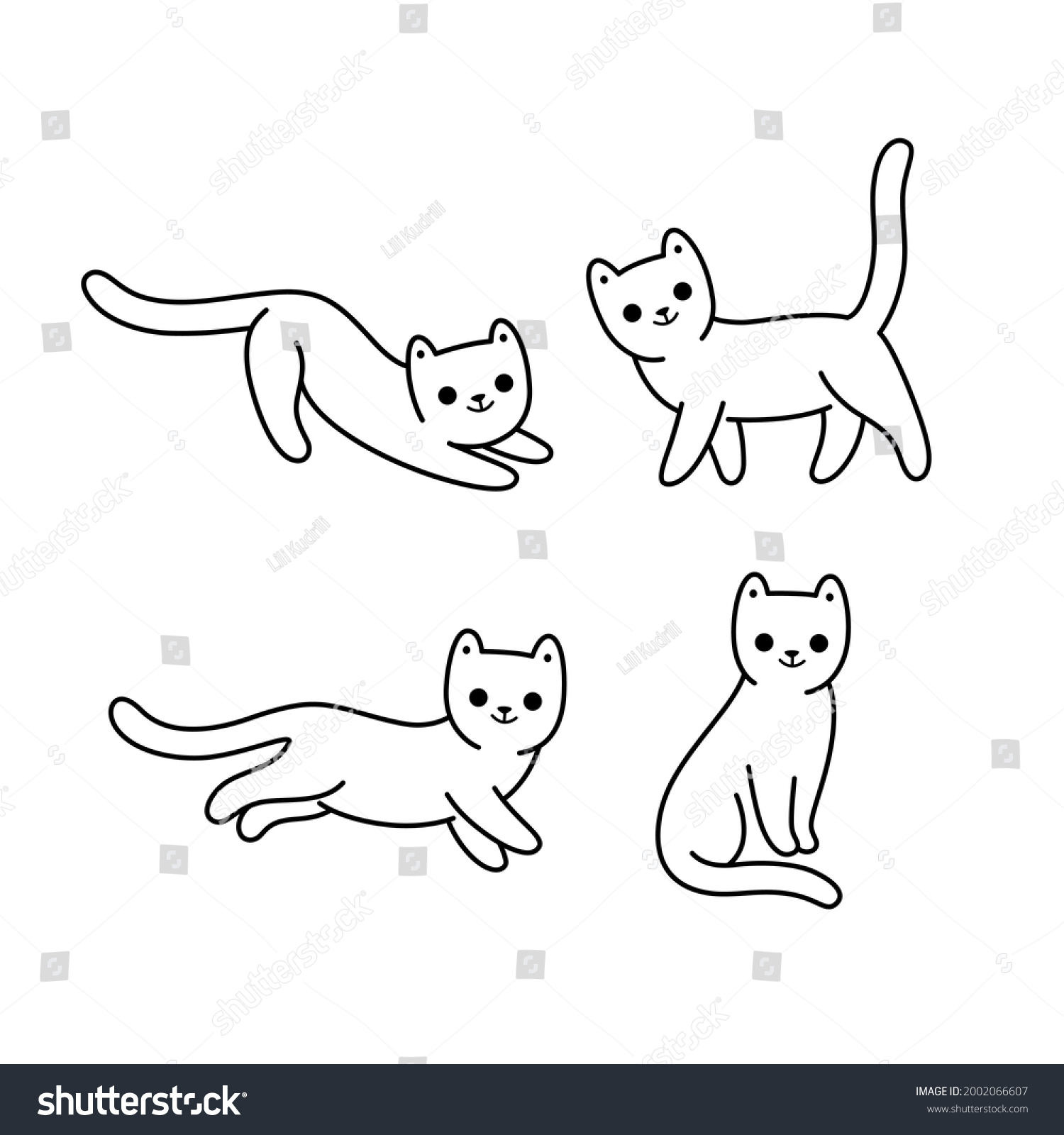Cartoon Cat Icon Set Different Poses Stock Vector Royalty Free Cartoon Cat Icon Set Different Poses Stock Vector Royalty Free