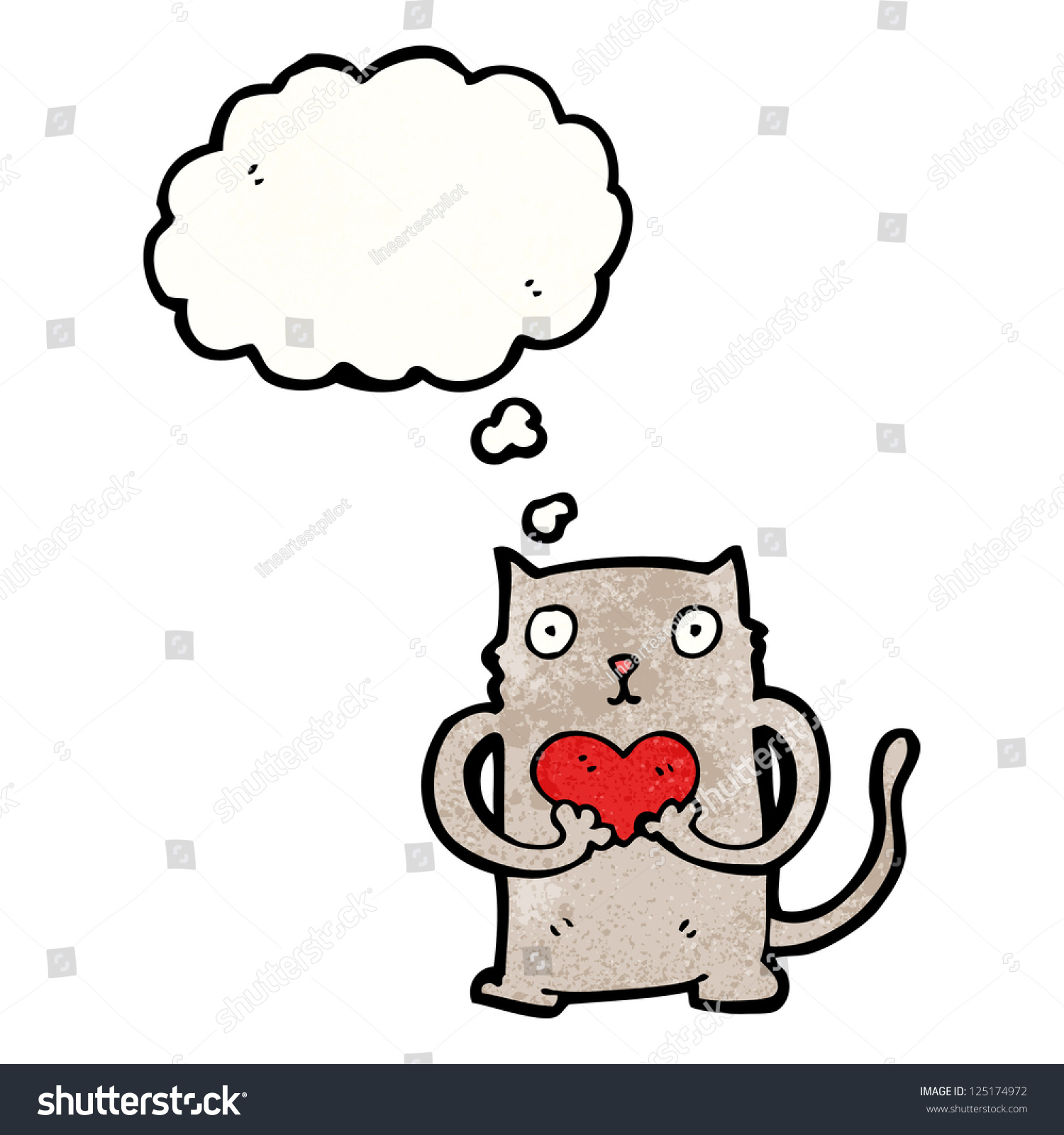 Cartoon Cat Love Heart Stock Vector (Royalty Free) 125174972 | Shutterstock