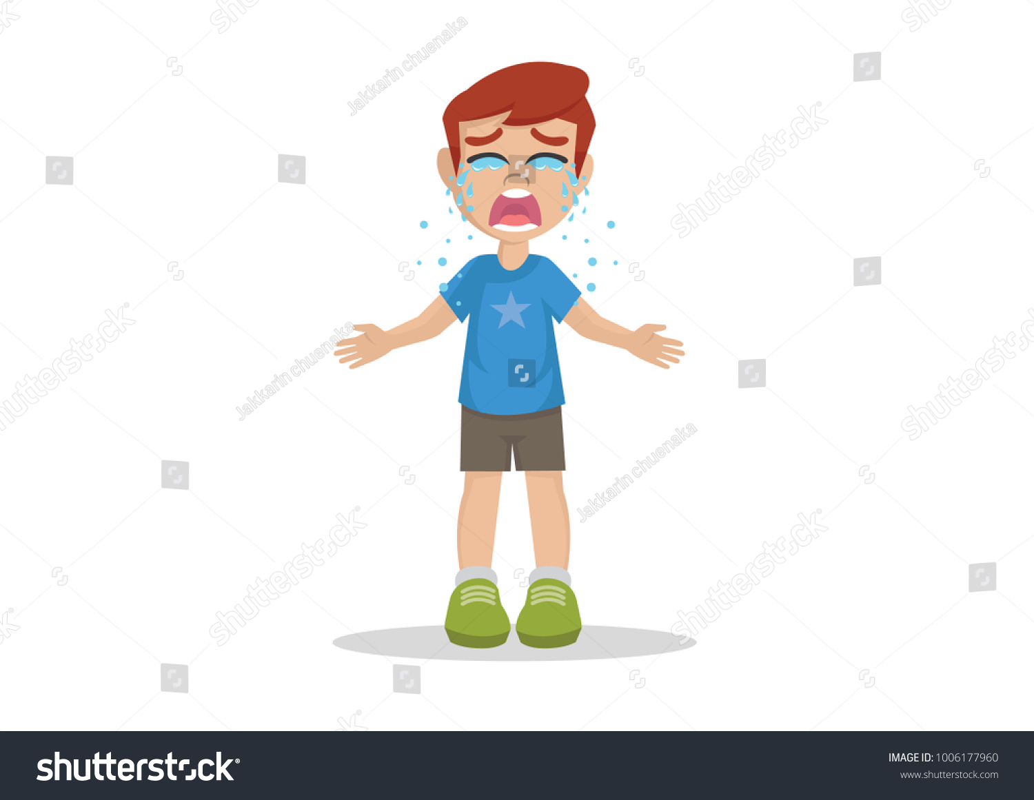 Cartoon Character Boy Crying Vector Eps10 Stock Vector (Royalty Free ...