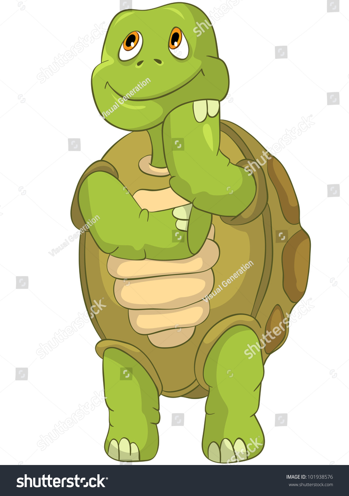 Cartoon Character Funny Turtle Isolated On White Background. Vector Eps ...