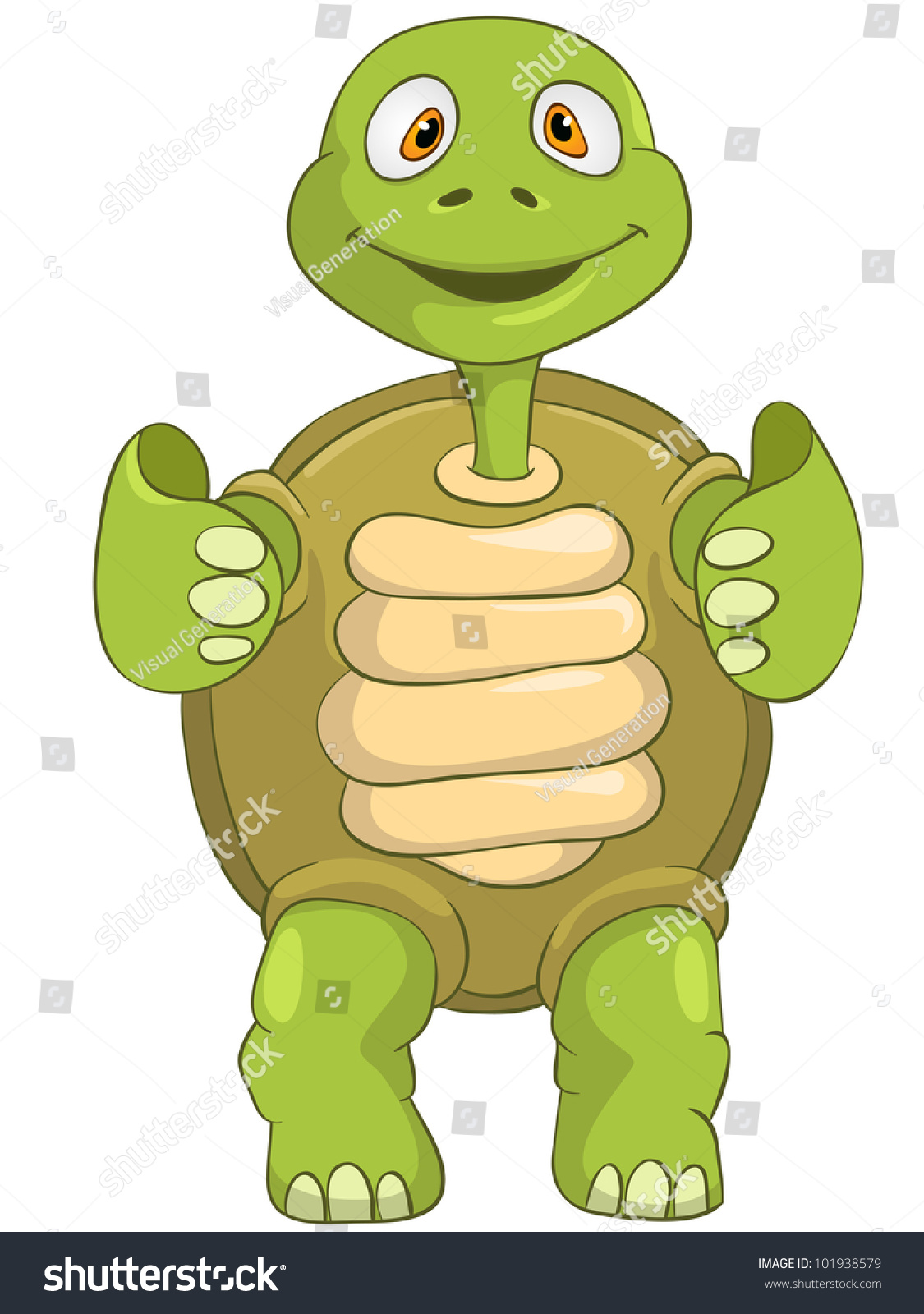 Cartoon Character Funny Turtle Isolated On Stock Vector 101938579 ...