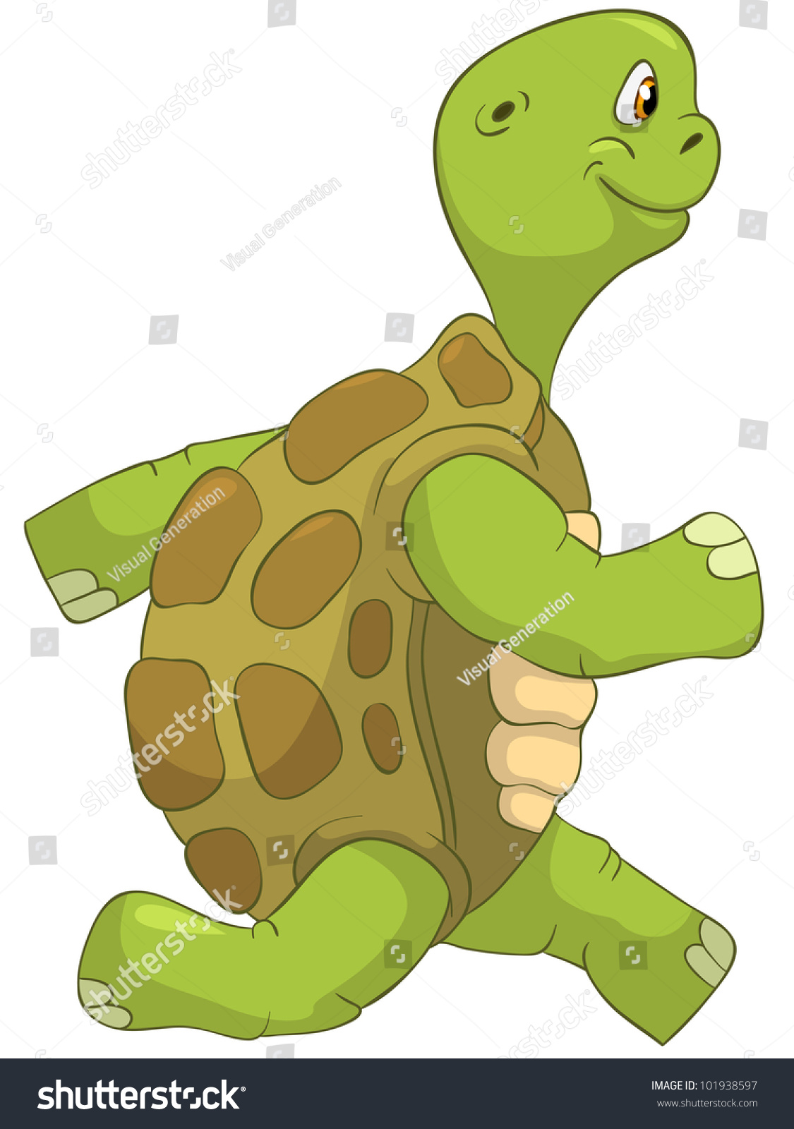 Cartoon Character Funny Turtle Isolated On White Background. Vector Eps ...