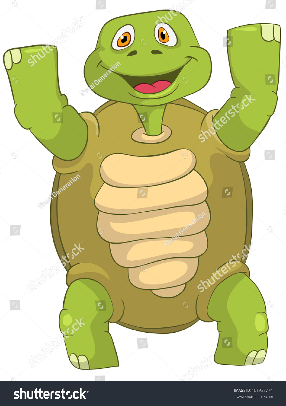 Cartoon Character Funny Turtle Isolated On Stock Vector 101938774 ...