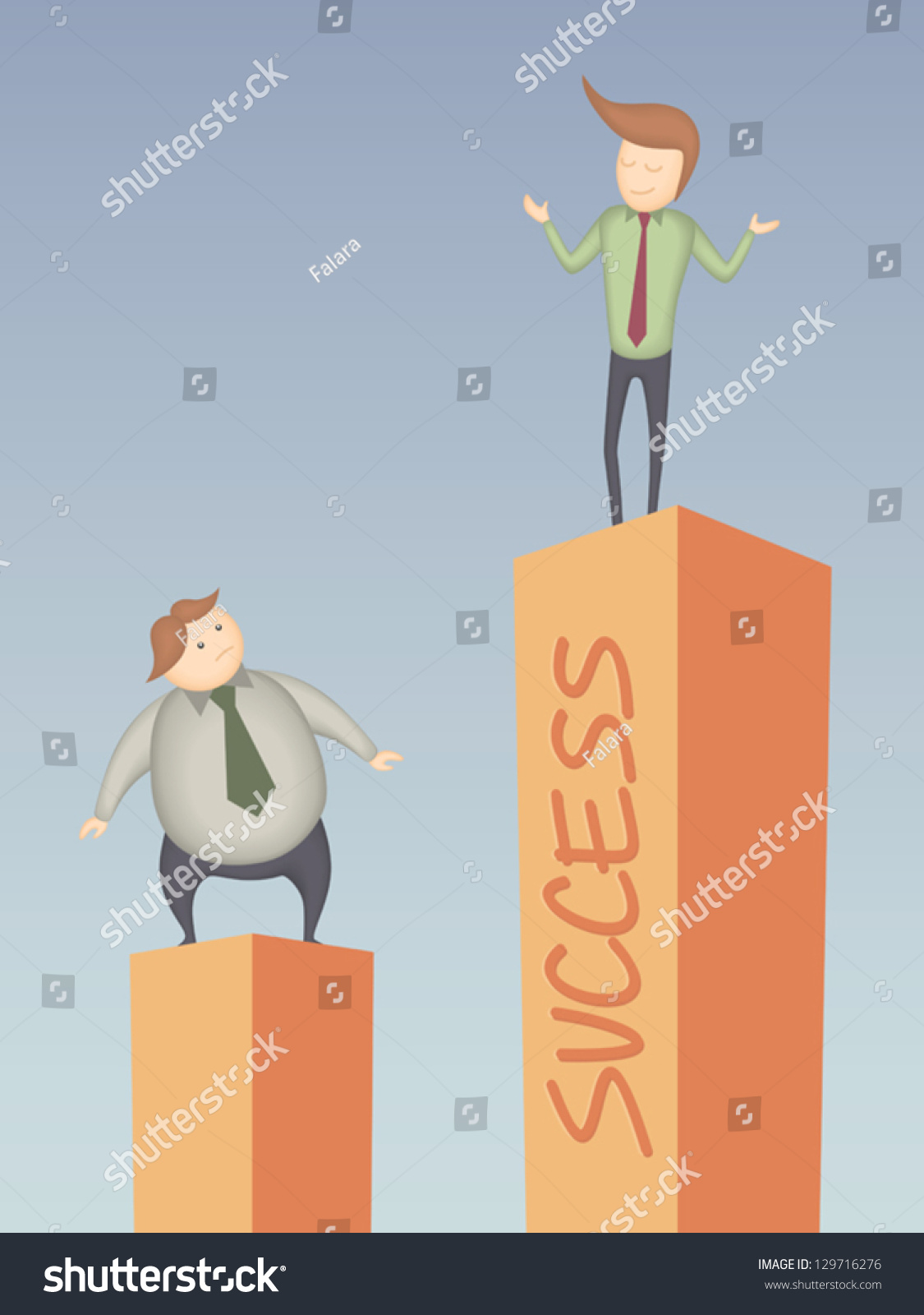 Cartoon Character Business Man Success Stock Vector (Royalty Free