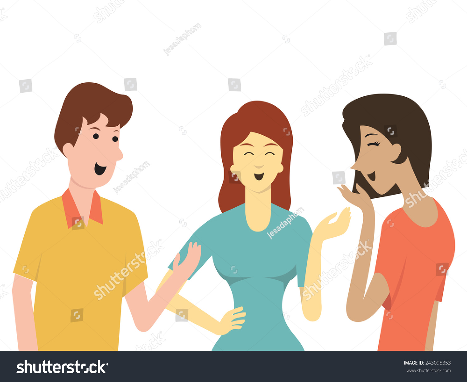 Cartoon Character Friends Man Woman Talking Stock Vector 243095353 ...