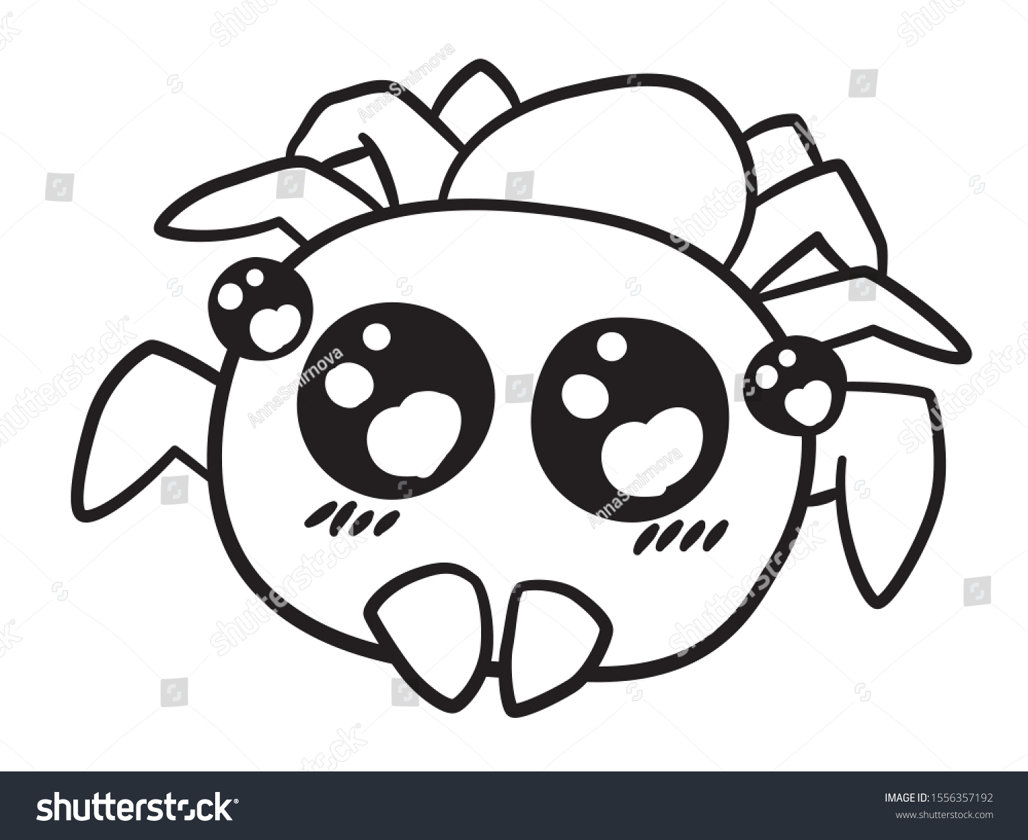 Cartoon Characters Little Cute Young Spider Stock Vector Royalty