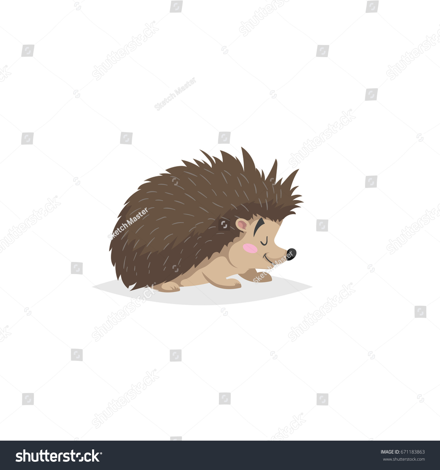 Cartoon Cheerful Standing Hedgehog Forest Europe Stock Vector (Royalty ...