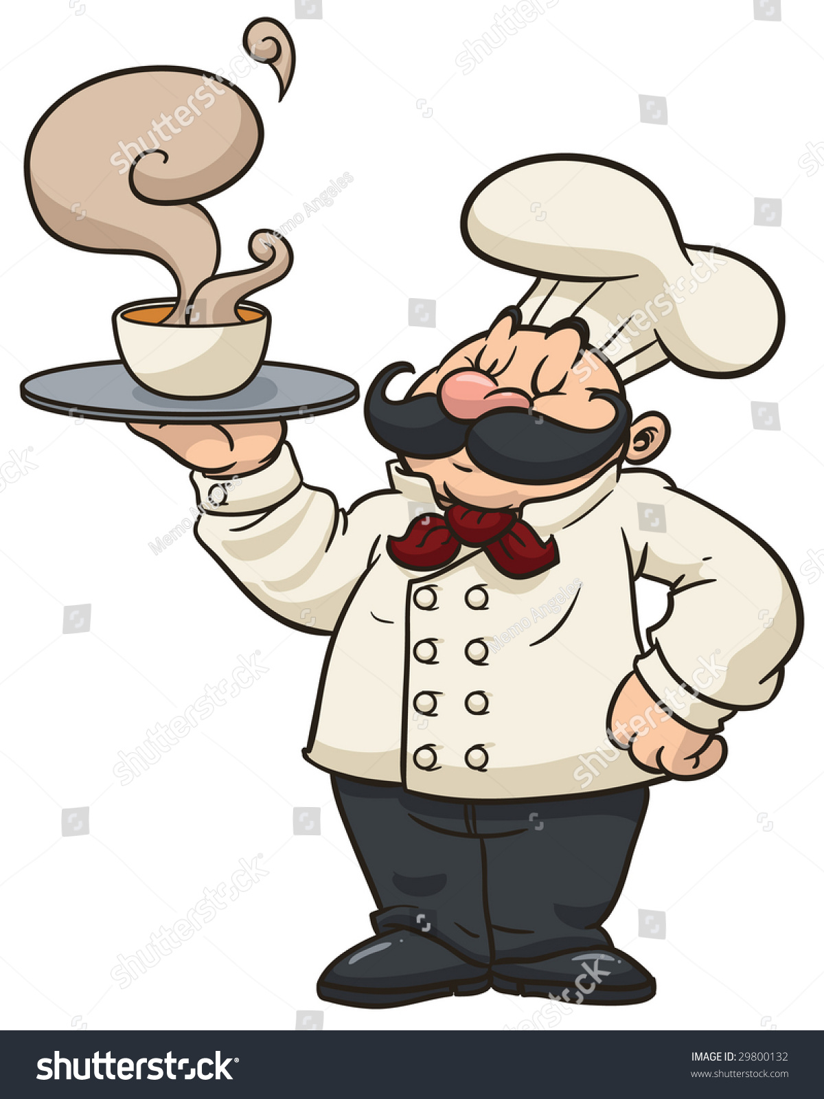 Cartoon Chef Holding Steamy Bowl Soup Stock Vector 29800132 - Shutterstock