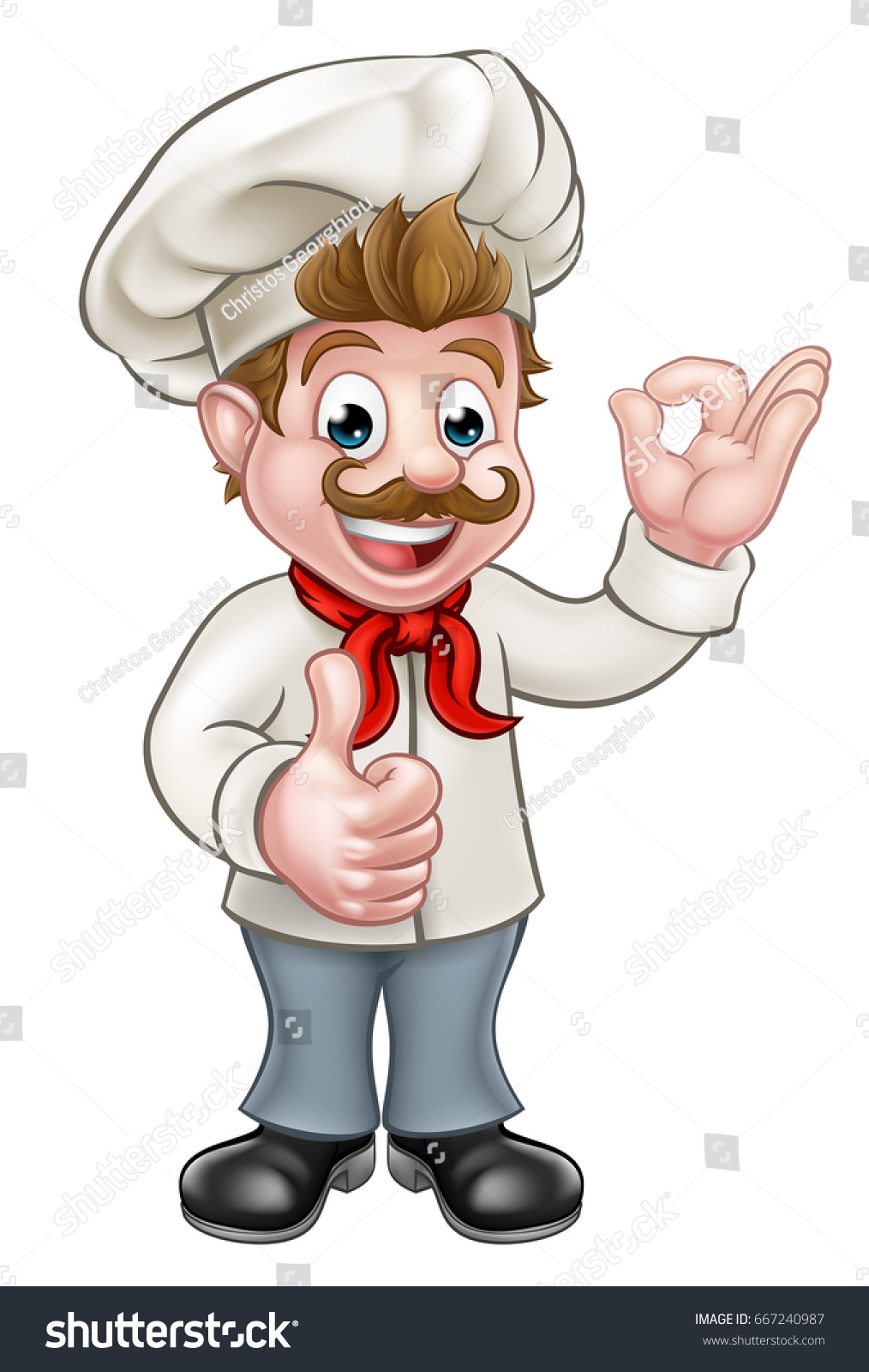 Cartoon Chef Baker Character Giving Perfect Stock Vector Royalty Free