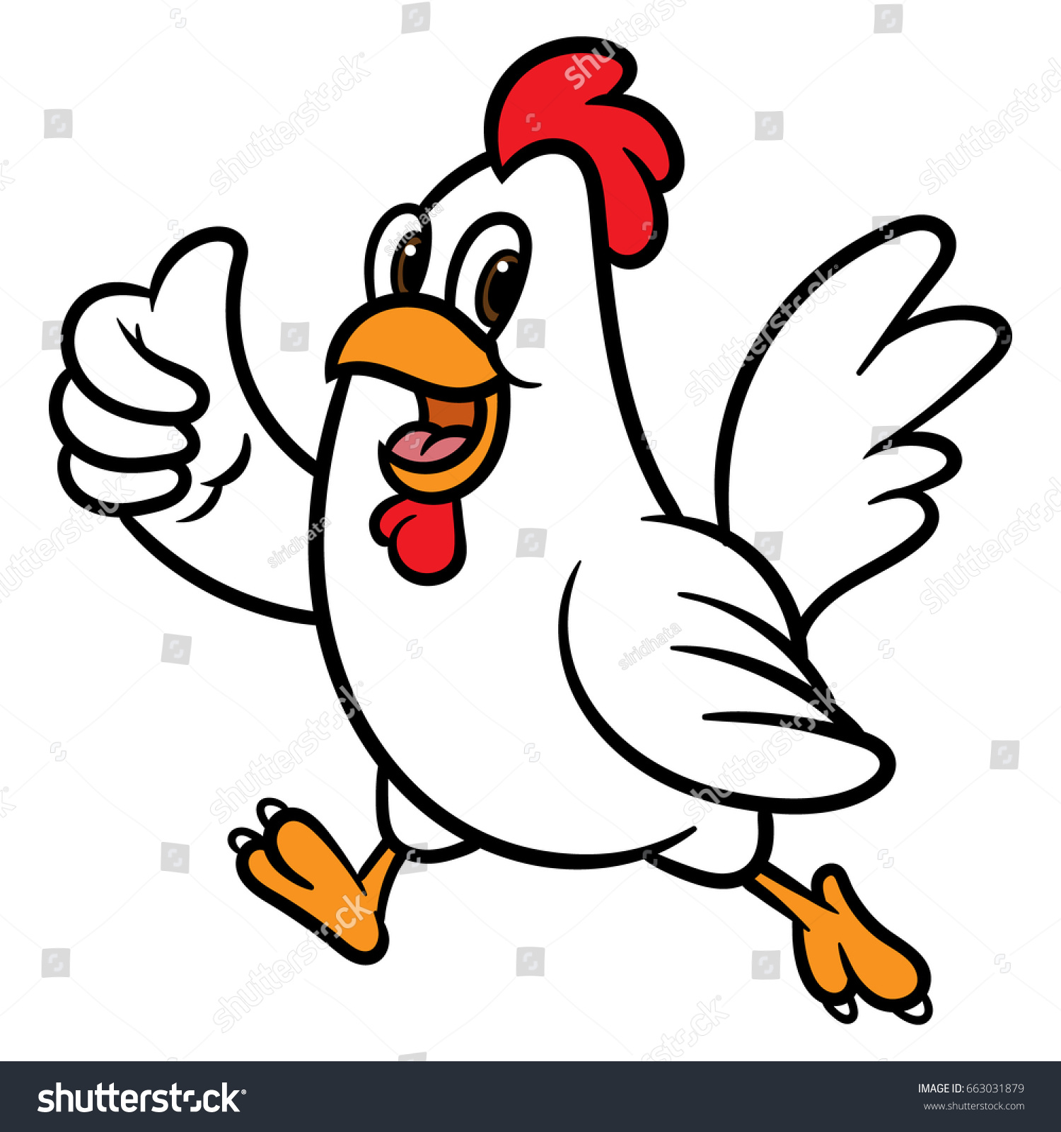 Cartoon Chicken Giving Thumbs Vector Illustration Stock Vector Royalty Free