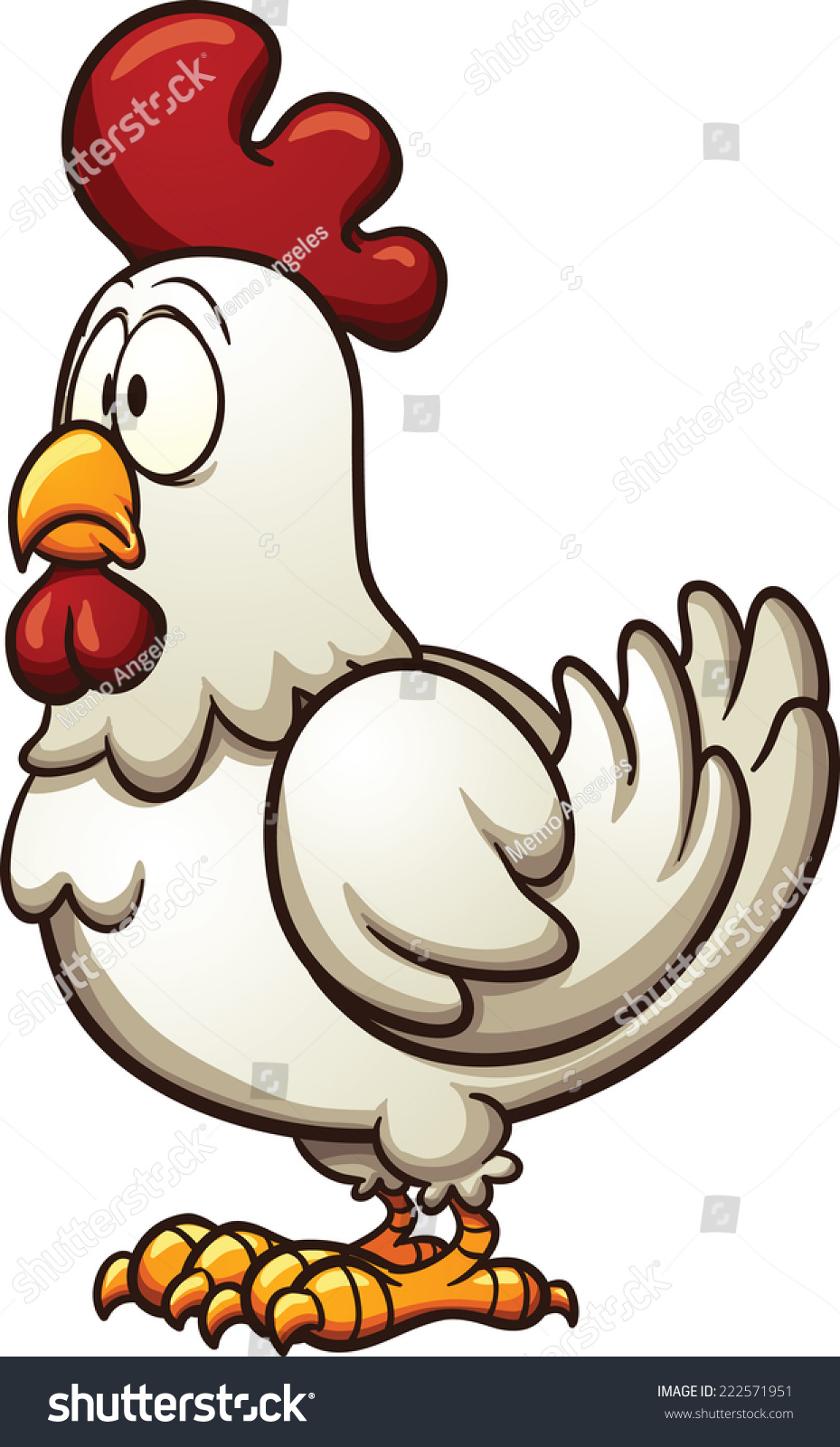 Cartoon Chicken Vector Clip Art Illustration Stock Vector (Royalty Free