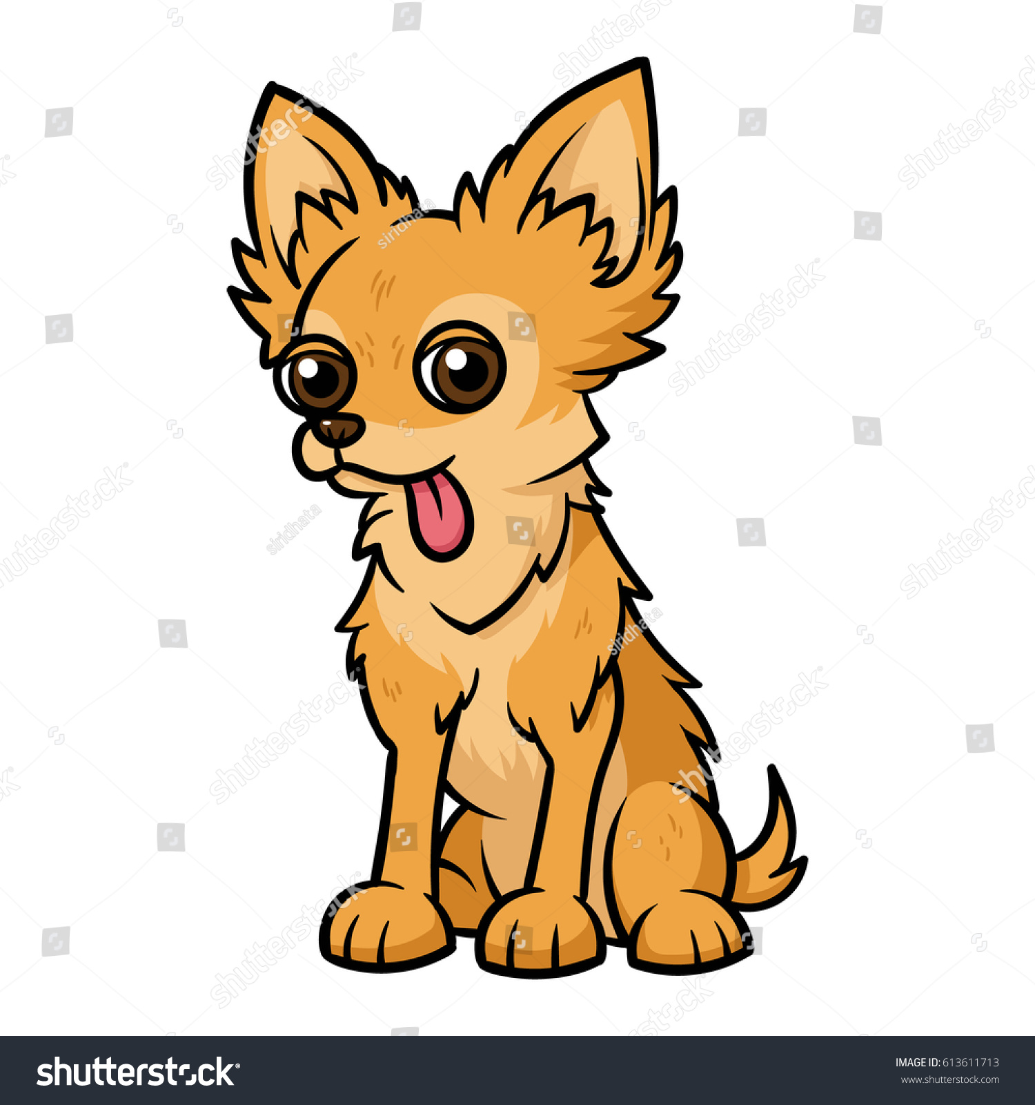 Cartoon Chihuahua Dog Tongue Out Vector Stock Vector Royalty Free