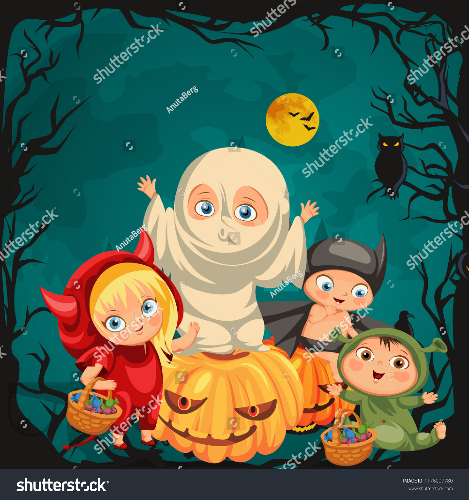 SVG of Cartoon children in mystery costumes svg