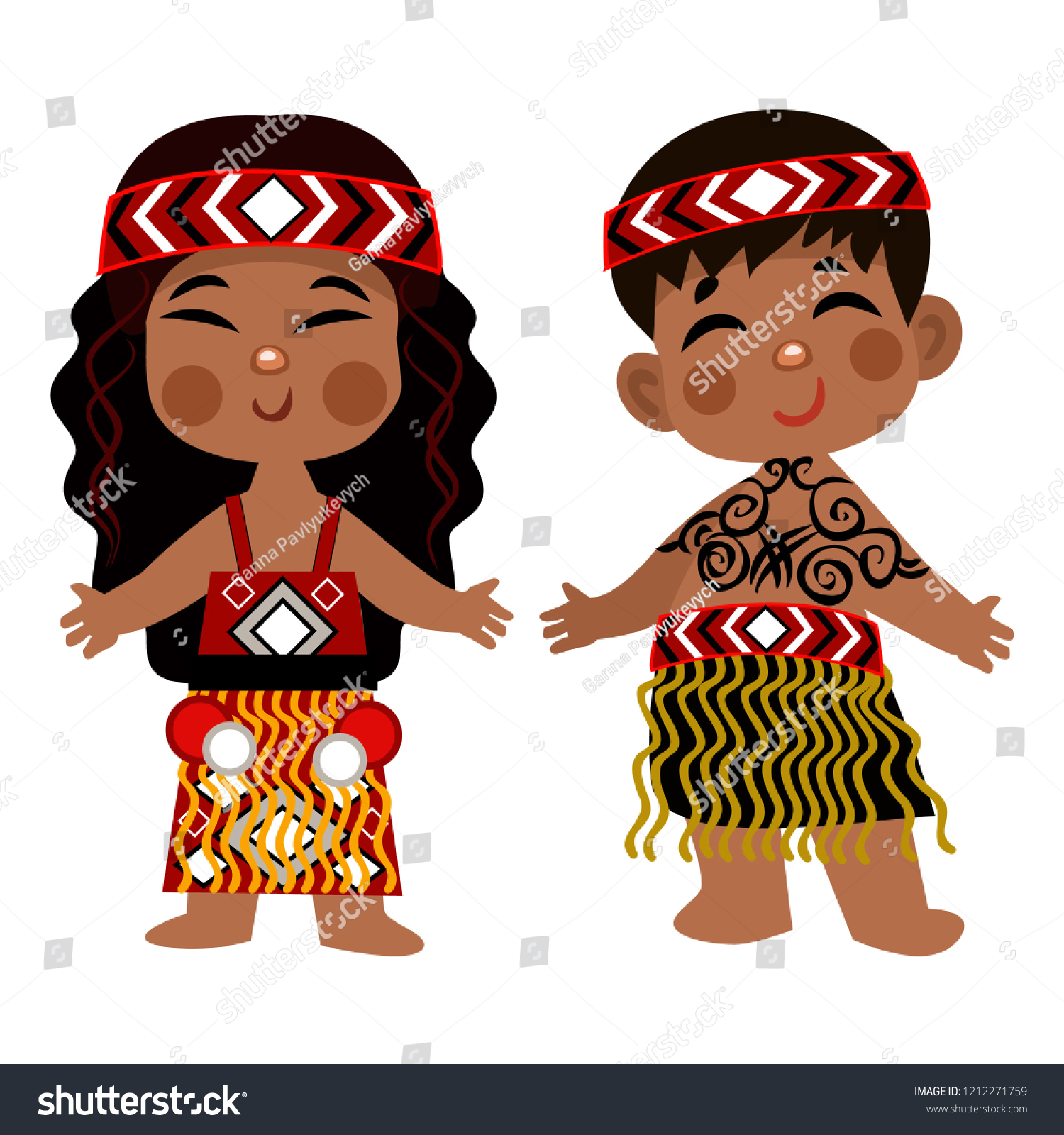 Cartoon Children Traditional Dress Isolated On Stock Vector (Royalty ...