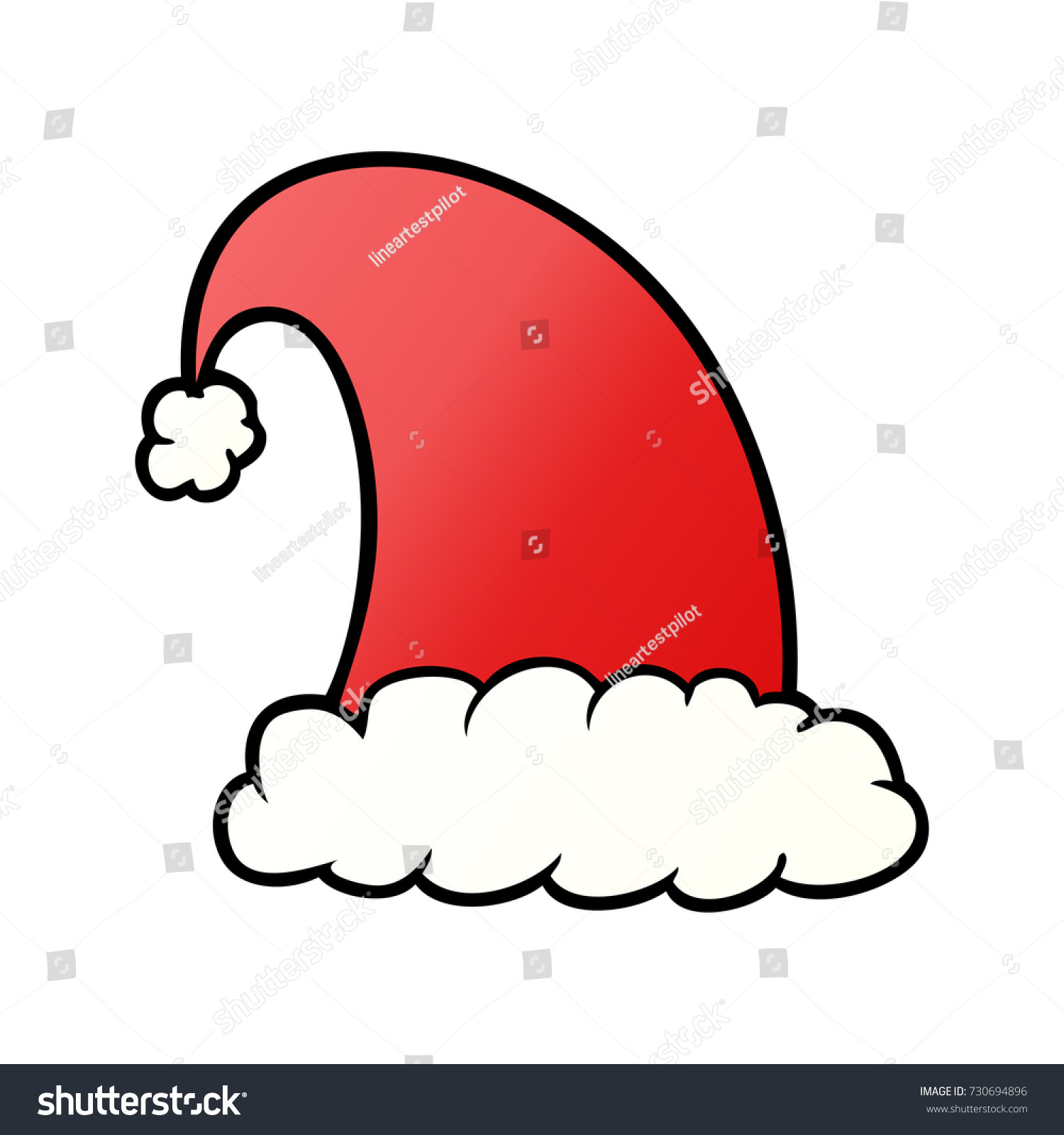 Cartoon Christmas Hat Stock Vector 730694896 - Shutterstock