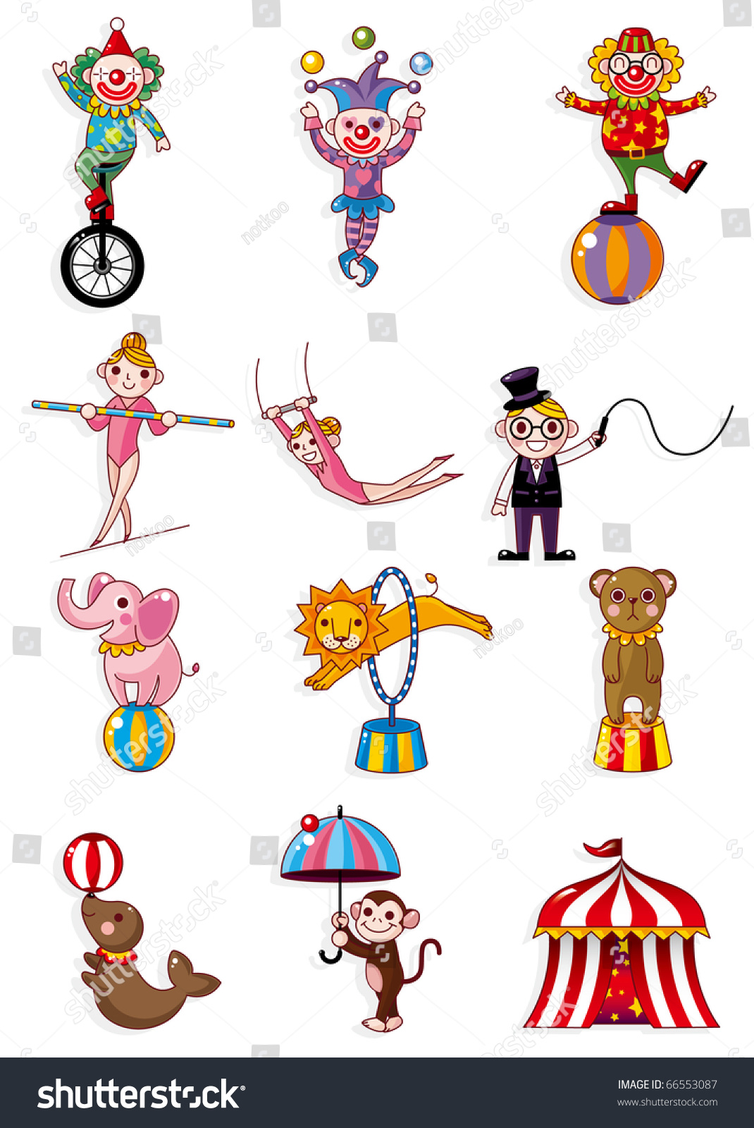 Cartoon Circus Stock Vector 66553087 - Shutterstock