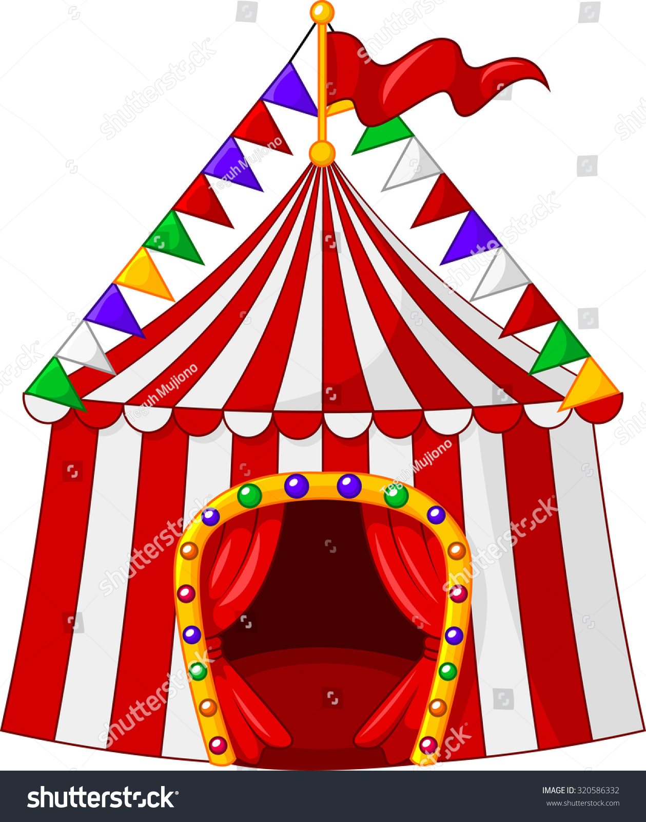 Cartoon Circus Tent Isolated On White Background Stock Vector ...