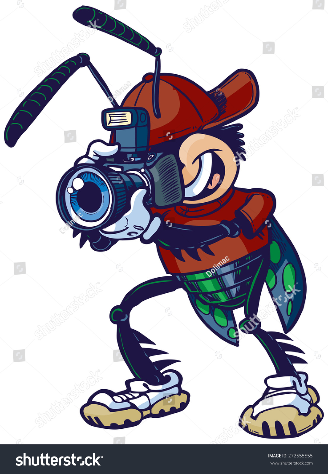 Cartoon Clip Art Illustration Of A Shutter Bug Or Insect Mascot ...