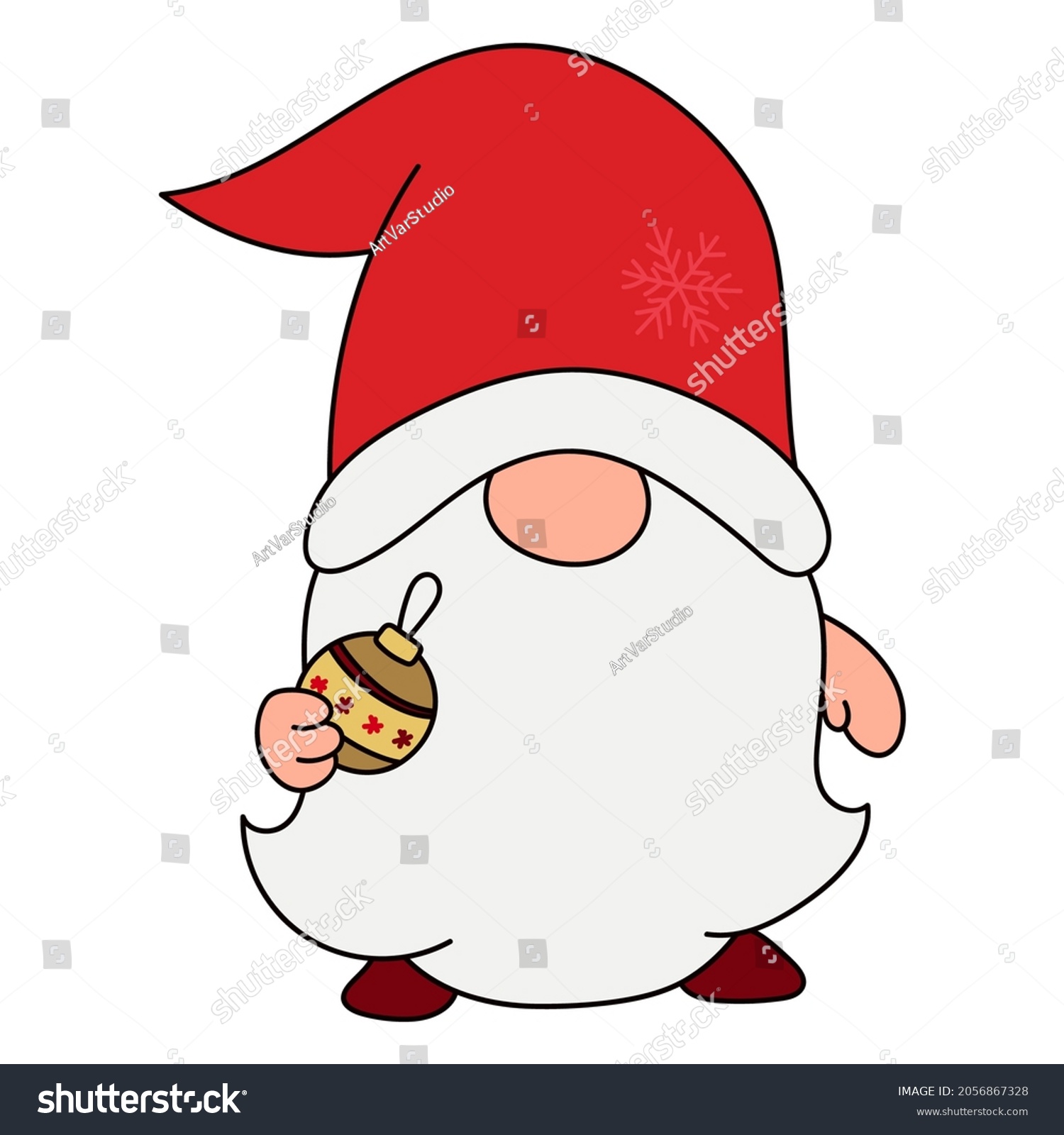 SVG of Cartoon clipart Xmas gnome set for kids activity t shirt print, icon, logo, label, patch or sticker.
Christmas gnome clipart. Vector Christmas character illustration. 
 svg