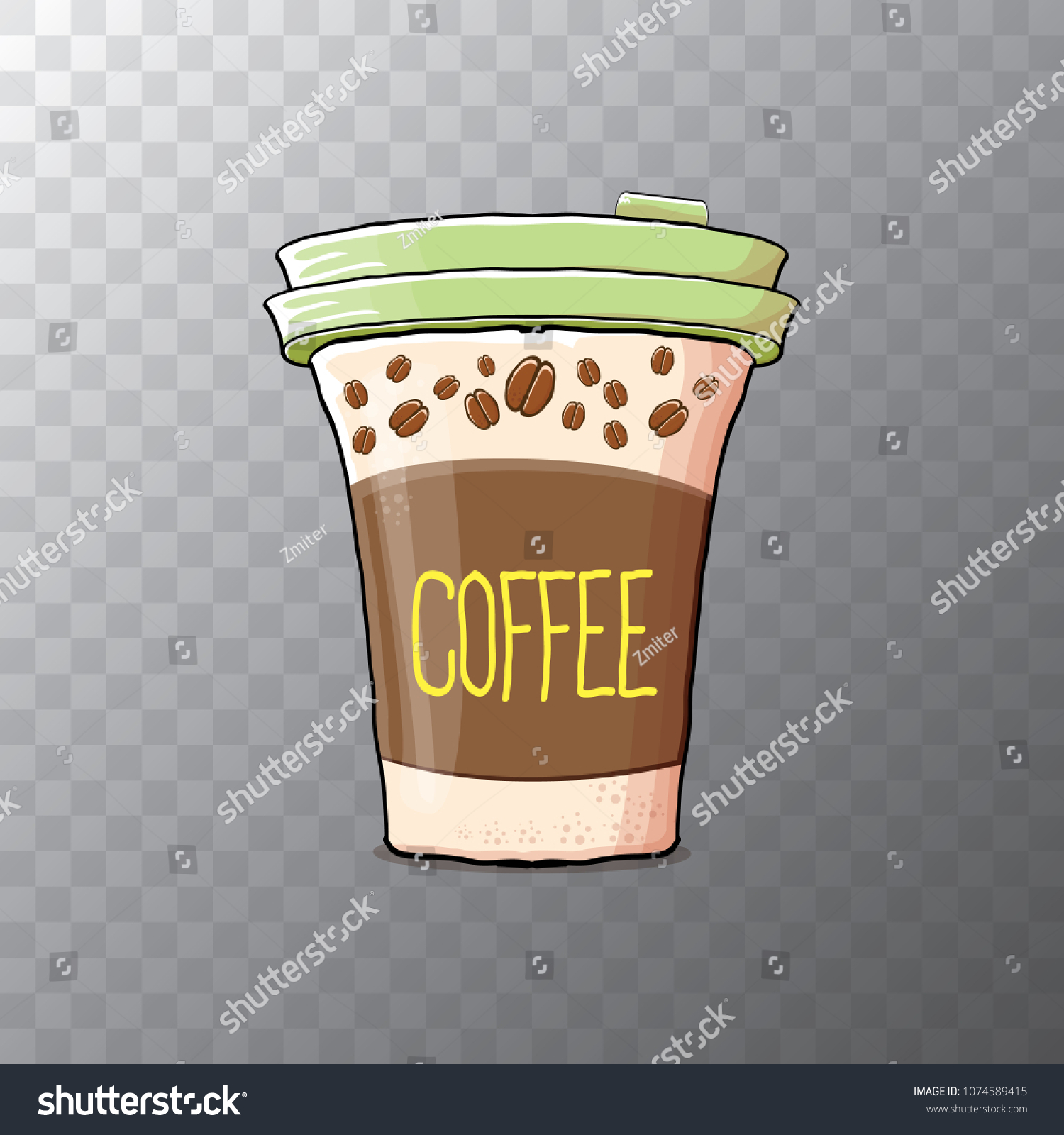 Cartoon Coffee Mug Transparent Background : Mygift adorable deep green