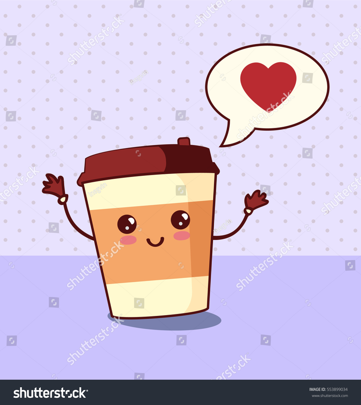Cartoon Comic Coffee Paper Cup Stock Vector (Royalty Free) 553899034 ...
