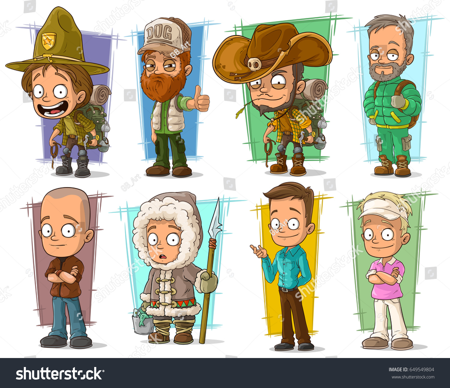 Cartoon Cool Funny Different Characters Big Stock Vector (Royalty Free
