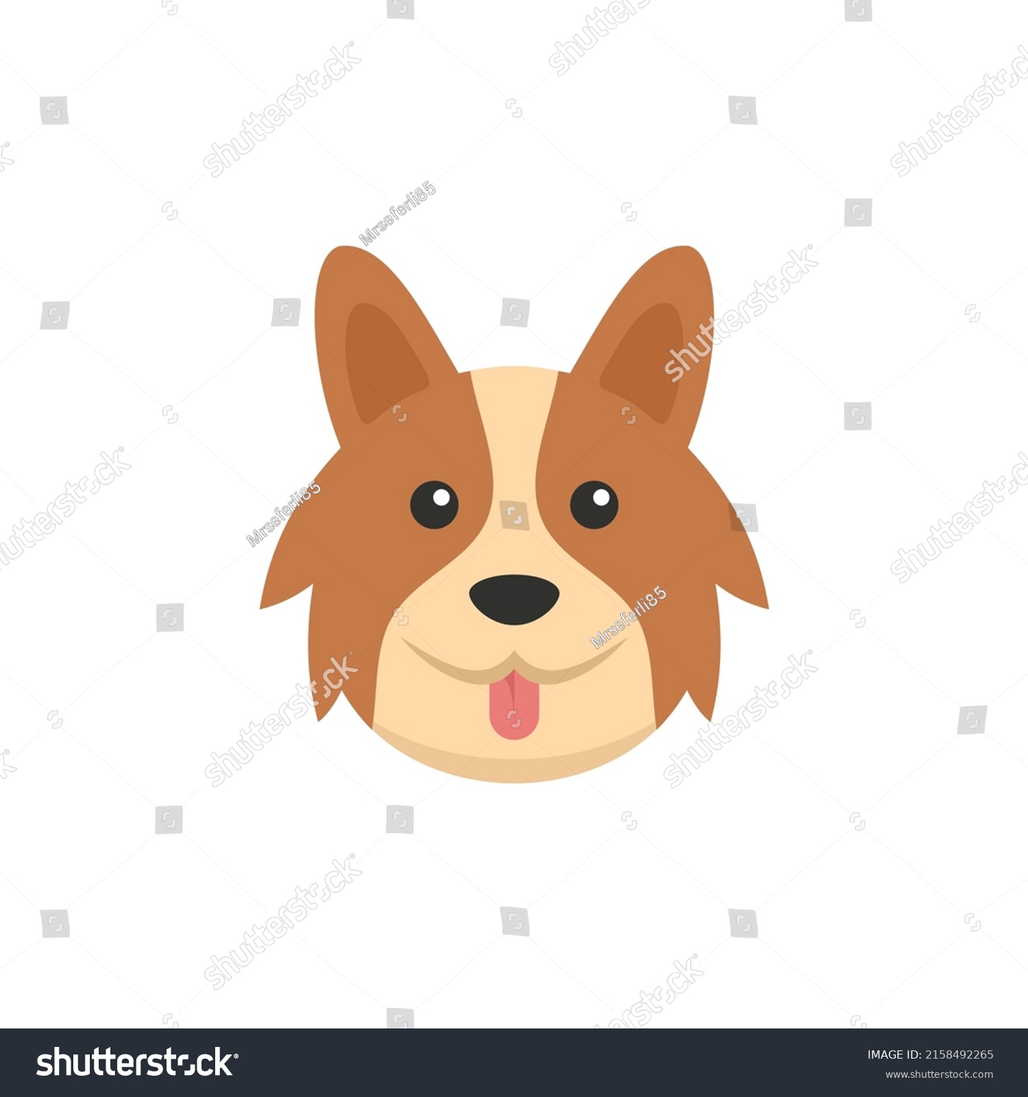 Cartoon Corgi Dog Icon Vector Illustration Stock Vector (Royalty Free ...