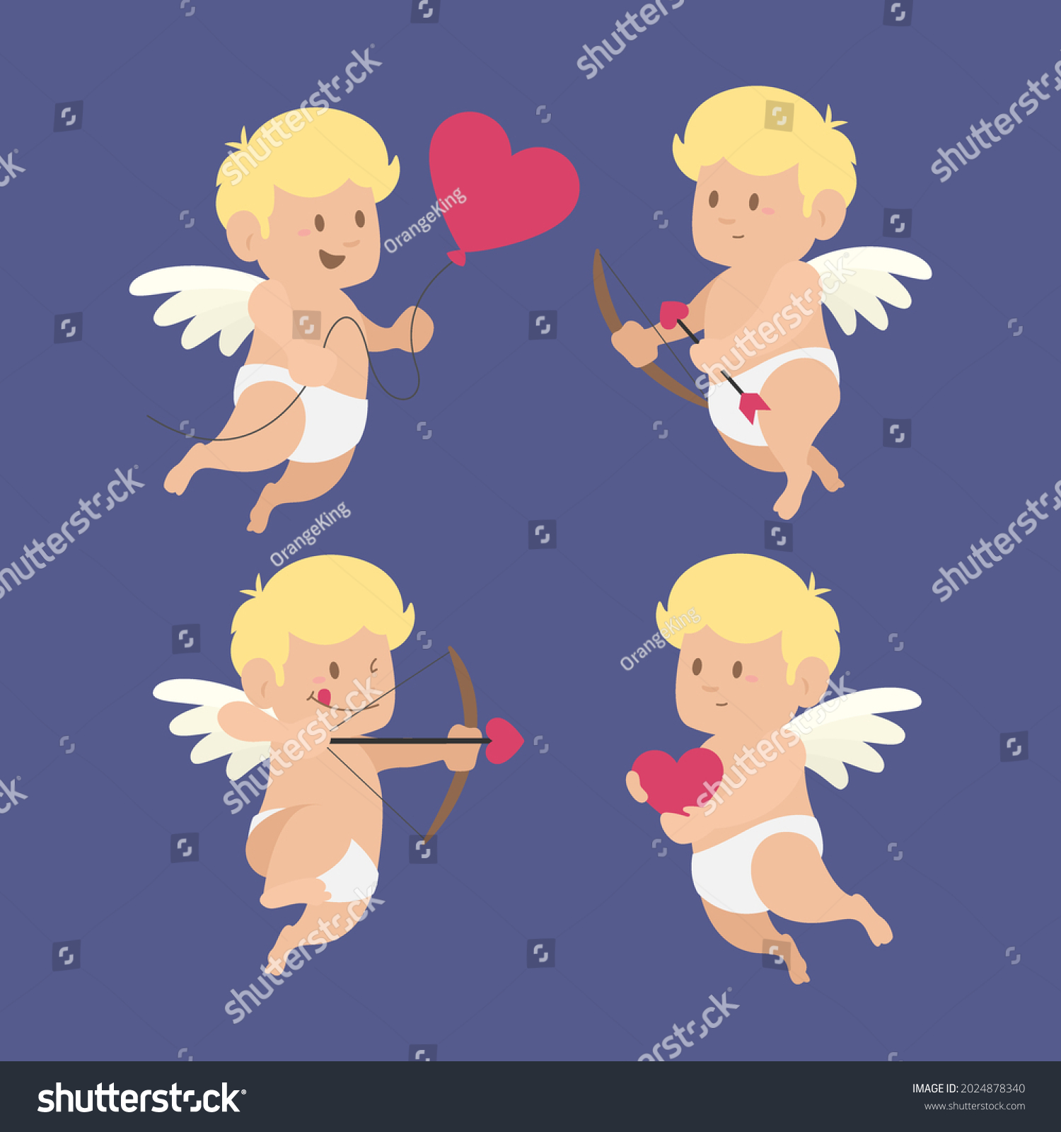 Cartoon Cupid Character Collection Angel Heart Stock Vector Royalty Free 2024878340 Shutterstock 8050